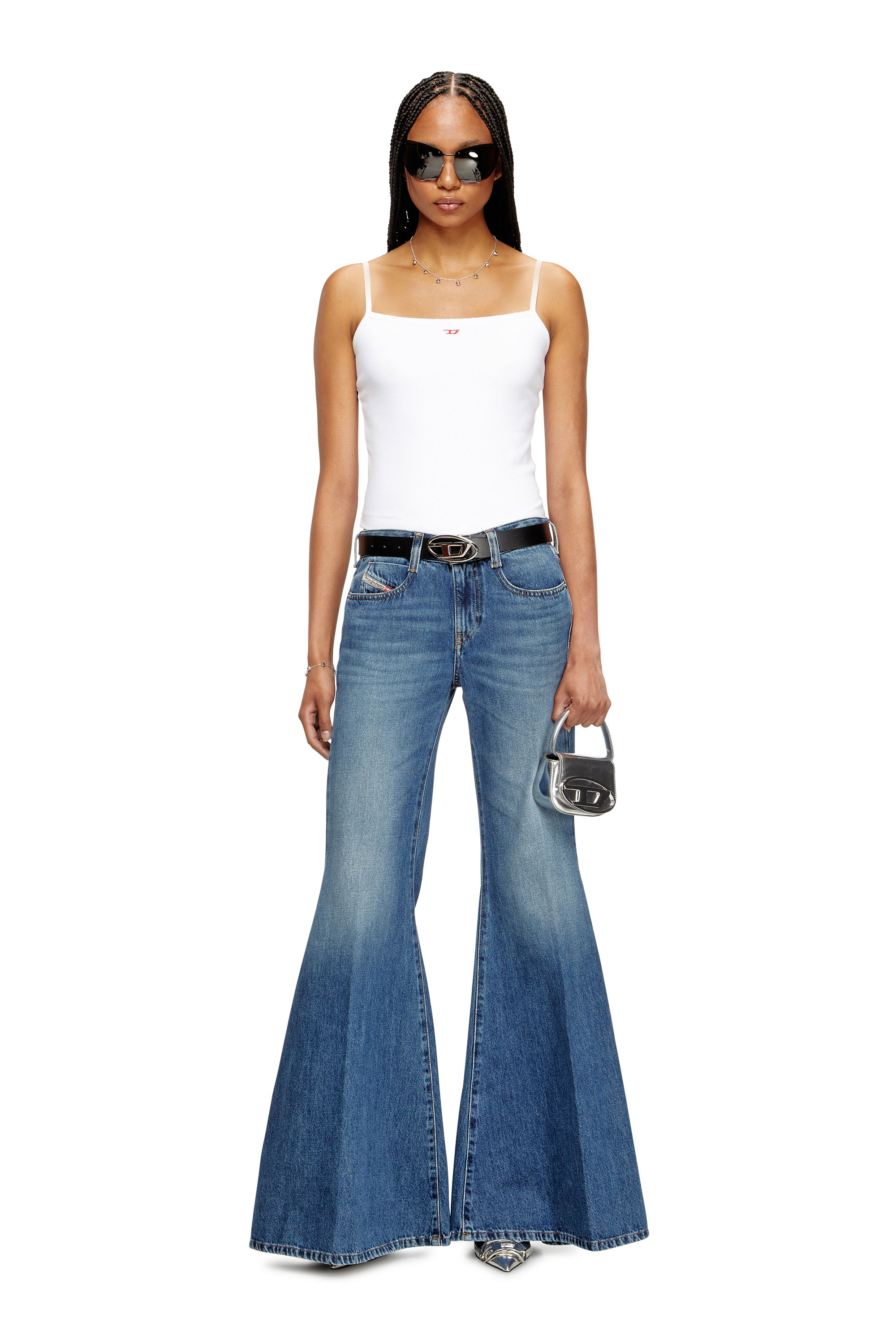 Diesel - Female's Flare Jeans 1970 D-Bleess 09M56, ミディアムブルー - 1