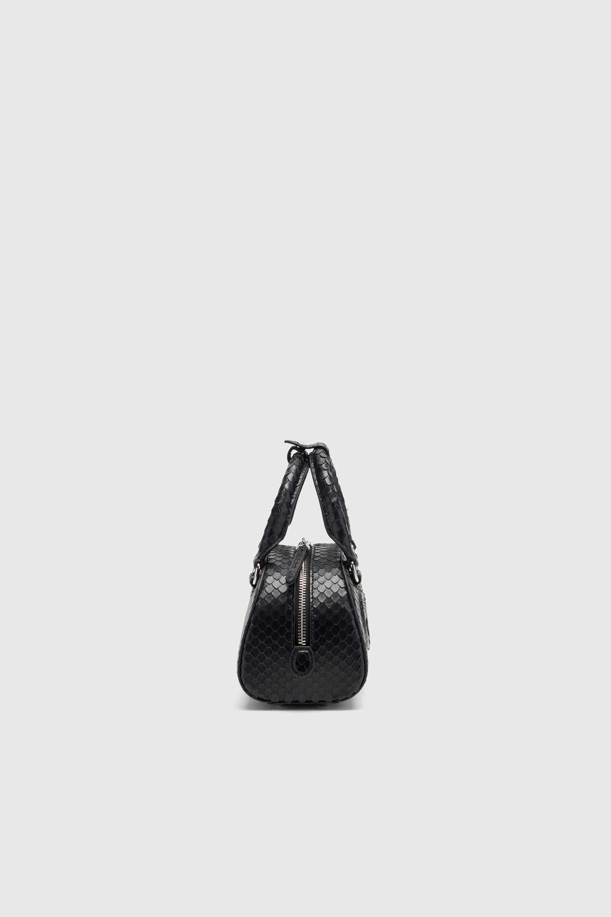 Diesel - 1DR DOME CROSSBODY, Female's 1DR Dome-Small bowling bag in snake-effect leather in ブラック - 4
