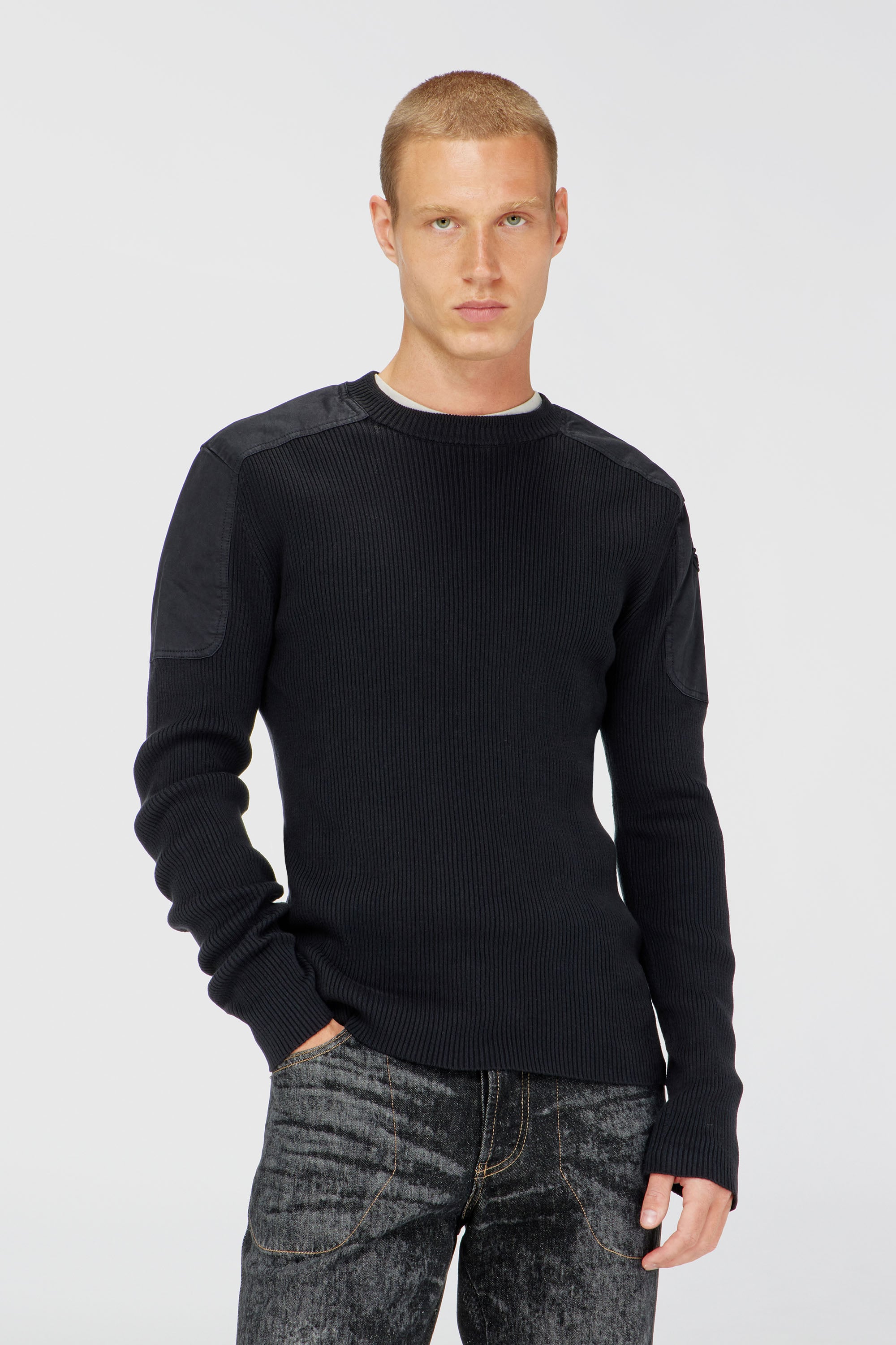 Diesel - K-MARTIN, Male's プルオーバーニット in ブラック - 1