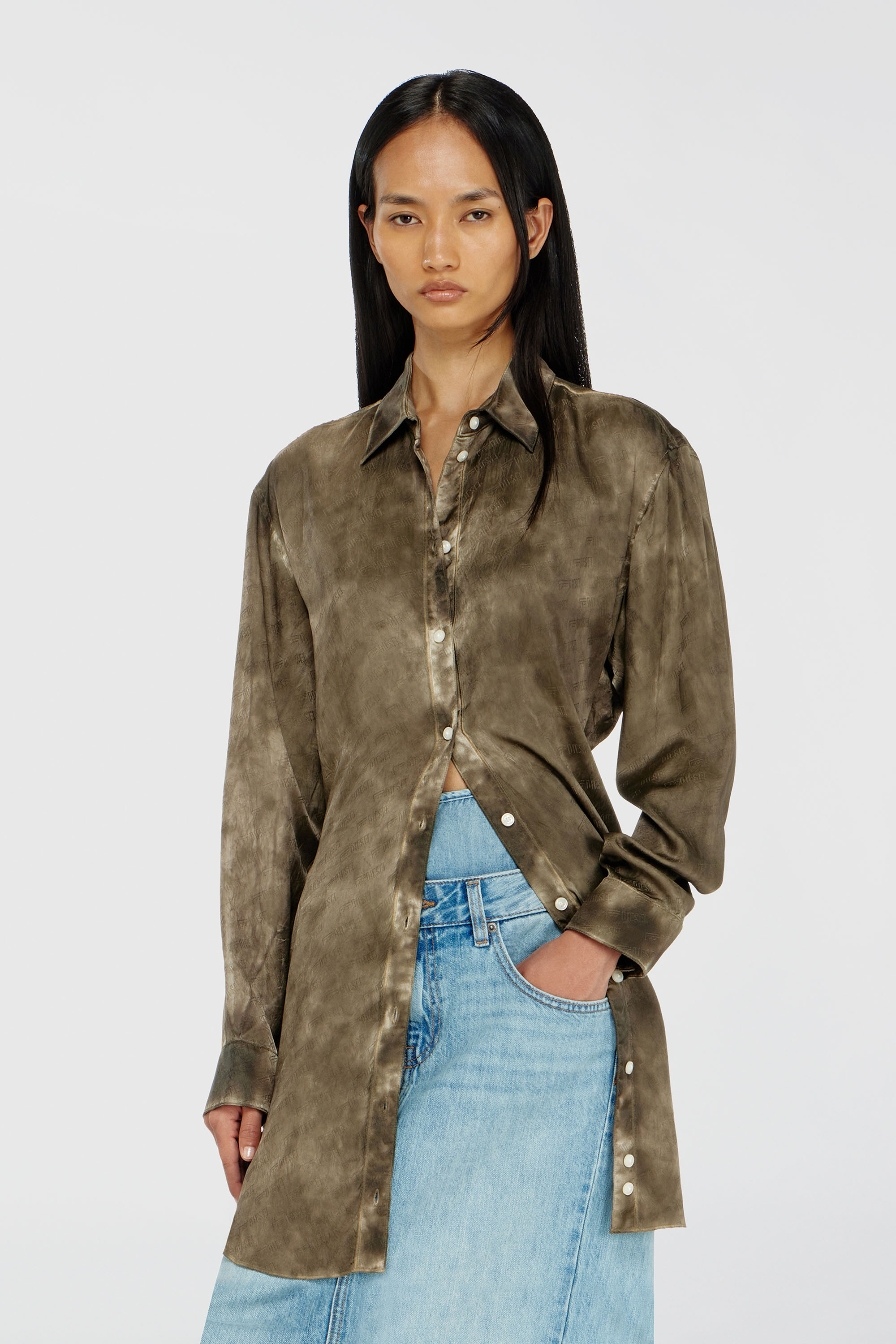 Diesel - C-LAVEL, Female's シャツ in ミリタリーグリーン - 1