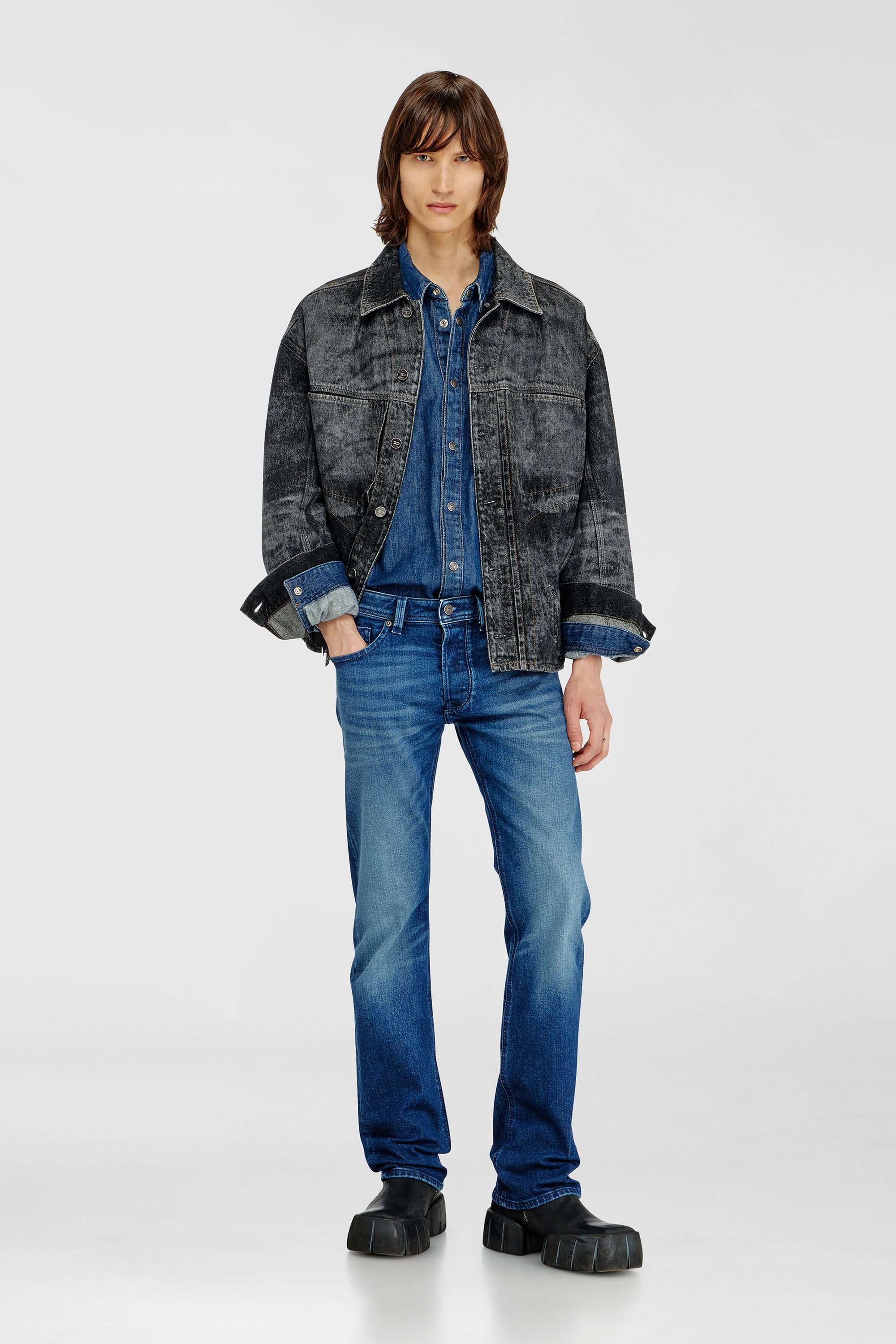 Diesel - Male's Regular Jeans 1985 Larkee 09L51, ダークブルー - 1