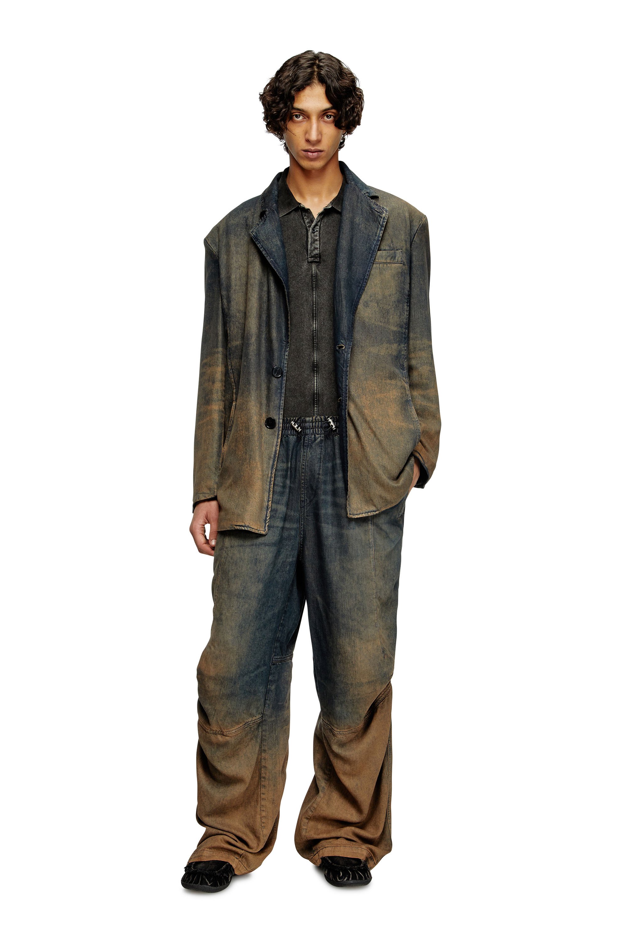 Diesel - D-REG-S, Unisex's Blazer in fluid shaded denim in ダークブルー - 2