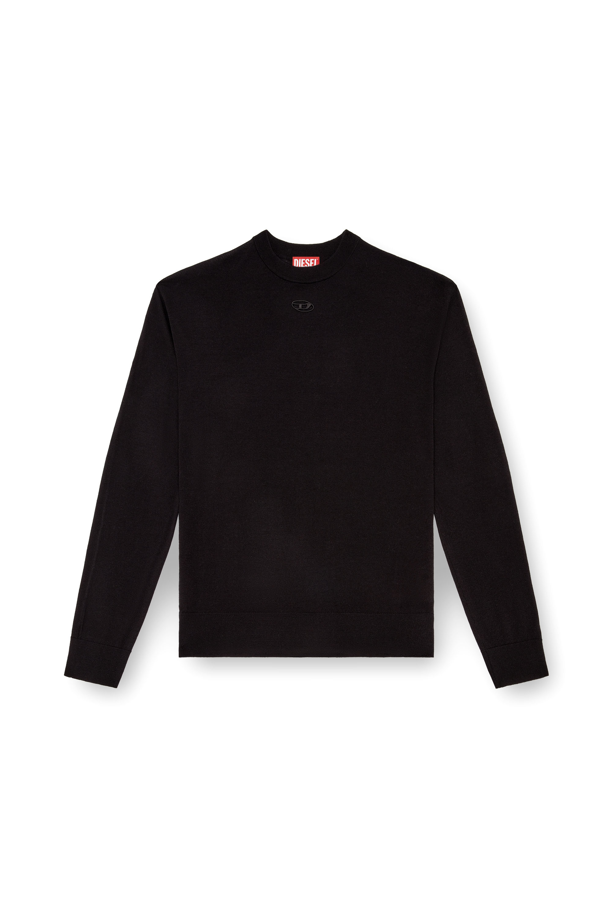 Diesel - K-GARTH, Male's Wool jumper with cut-out Oval D logo in ブラック - 3