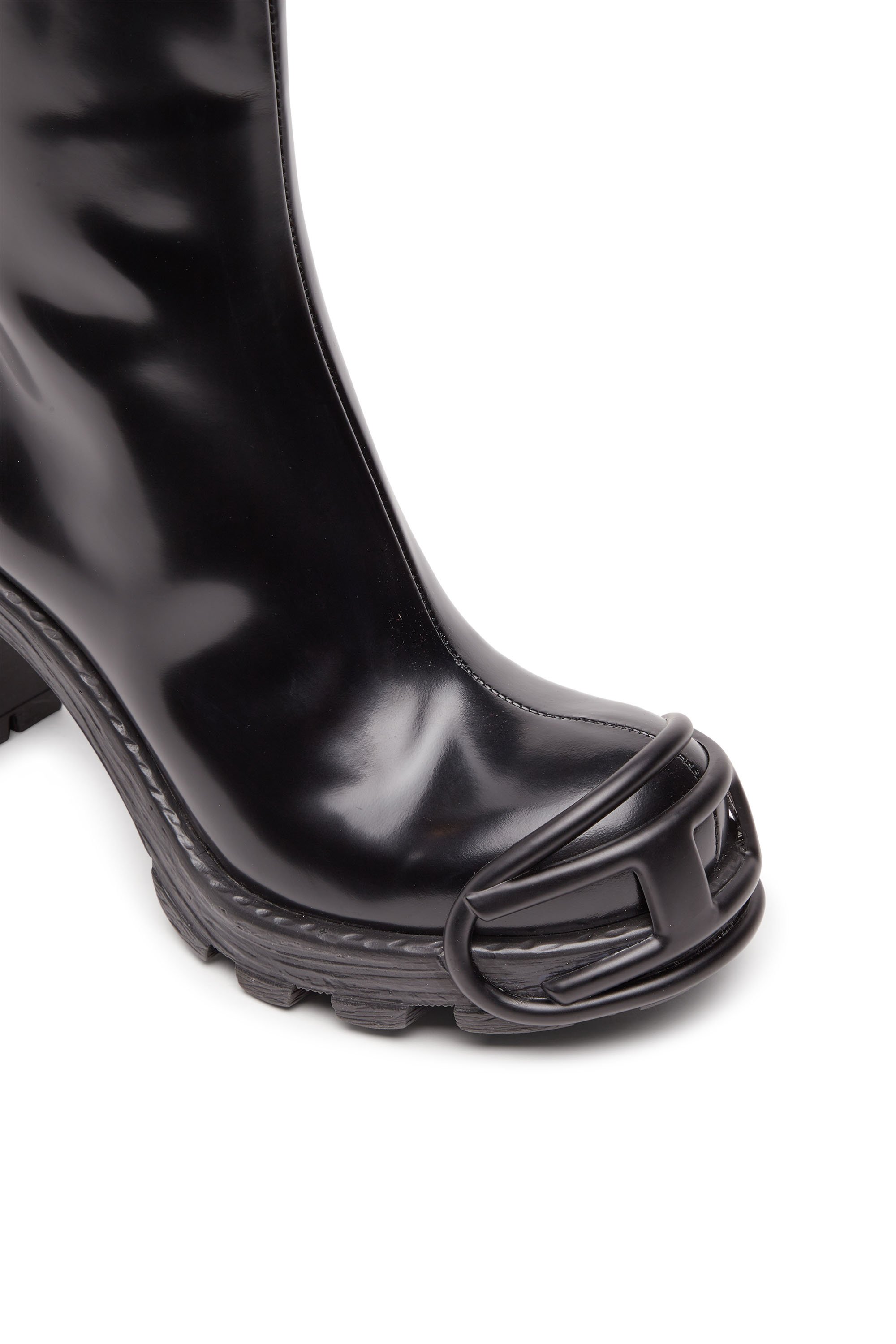 Diesel - D-HAMMER D HB W, Female's D-Hammer-High-heel boots in brushed leather in ブラック - 4