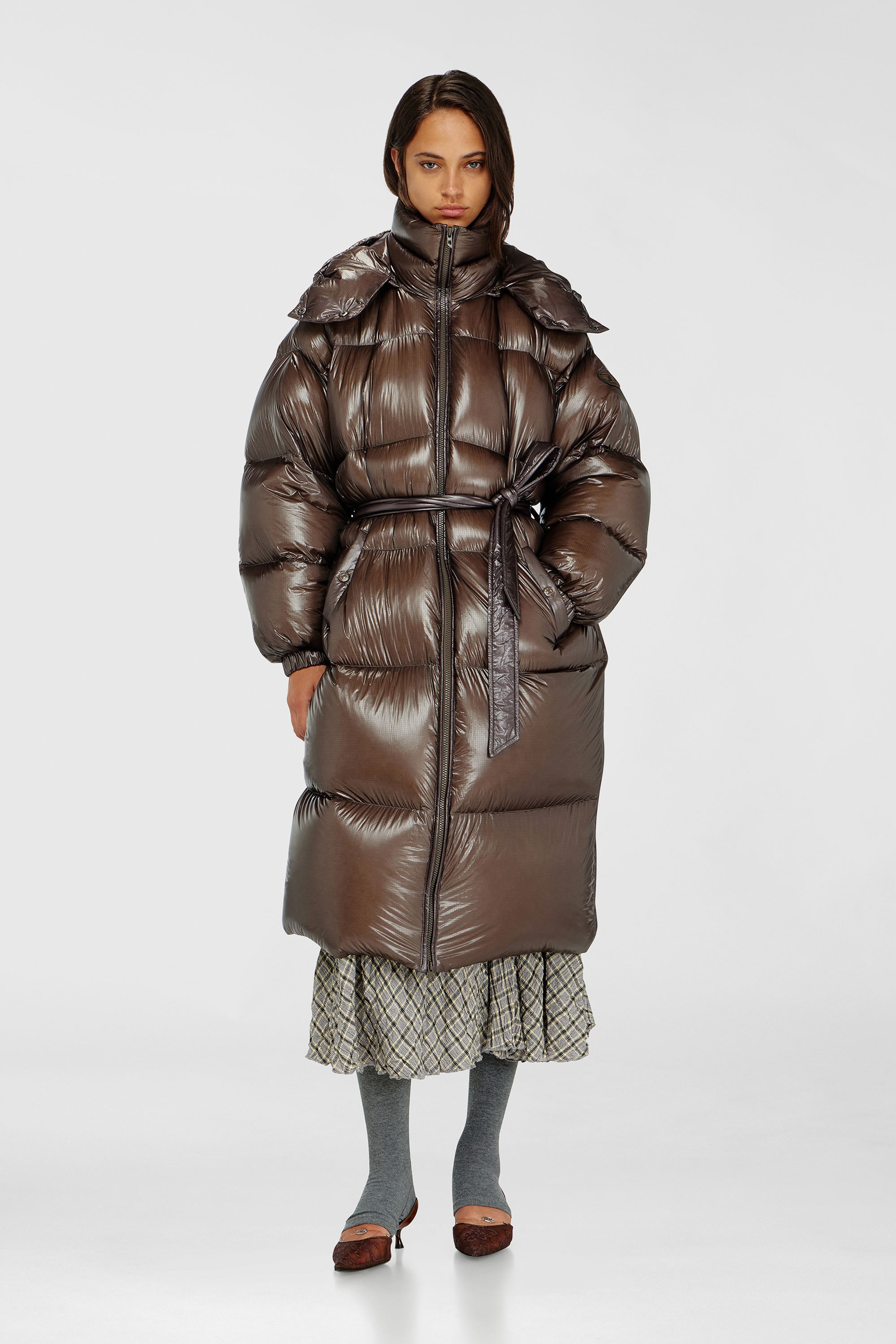 Diesel - W-ISHER, Female's ダウンコート in ブラウン - 2