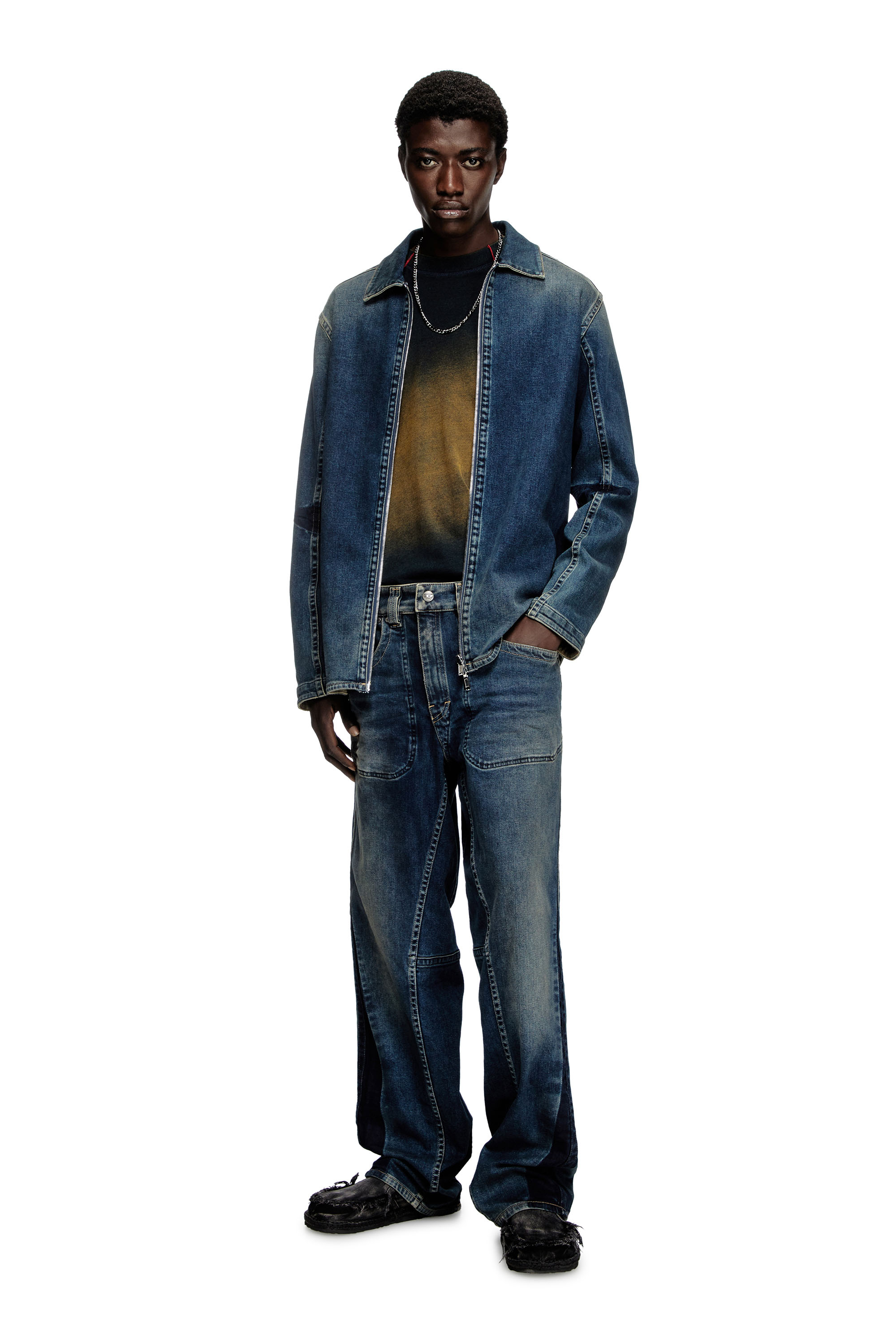 Diesel - Male's Relaxed Jeans 2001 D-Macro 09J06, ミディアムブルー - 2