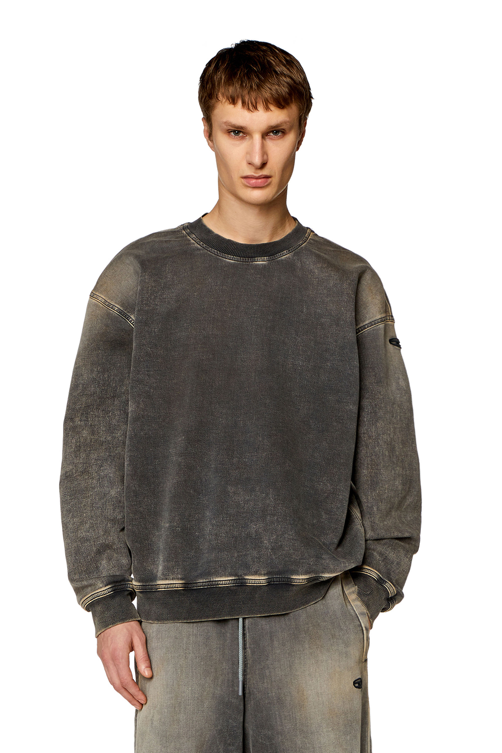 D-KRIB TRACK Sweatshirt in Track Denim｜ブラック｜メンズ｜DIESEL