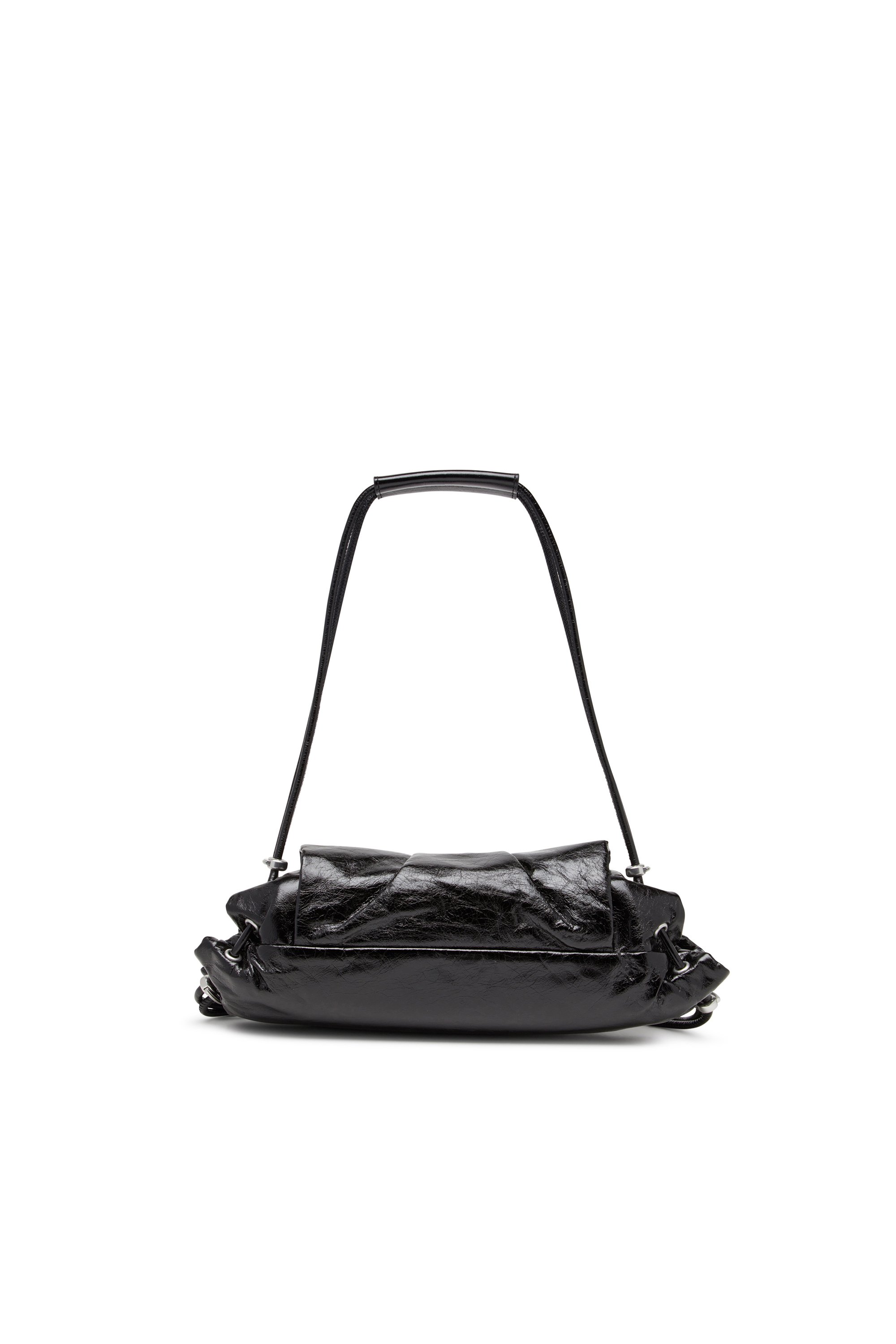 Diesel - SCRUNCH-D SHOULDER S, Female's Scrunch-D S-Shoulder bag in scrunched leather in ブラック - 3