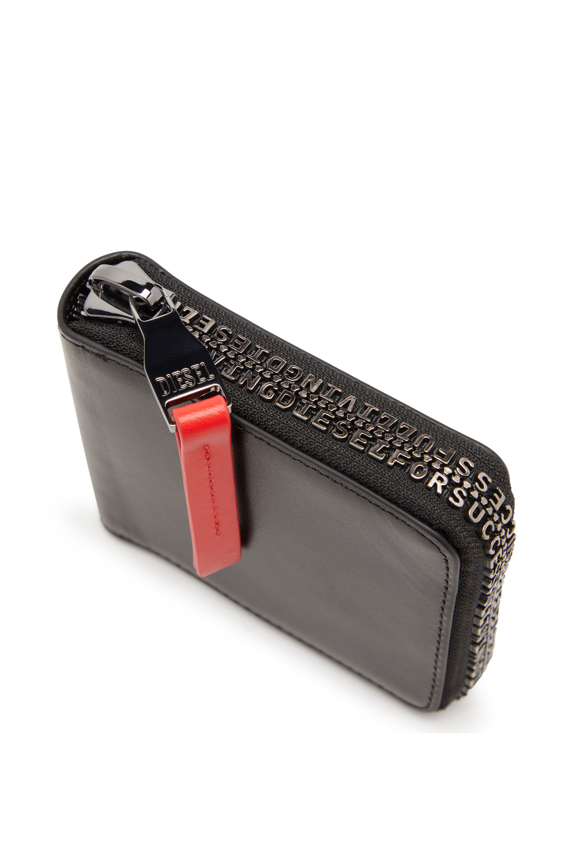 Diesel - ZIP-D BI-FOLD COIN ZIP XS, Male's Leather zip wallet with logo zip in ブラック - 4