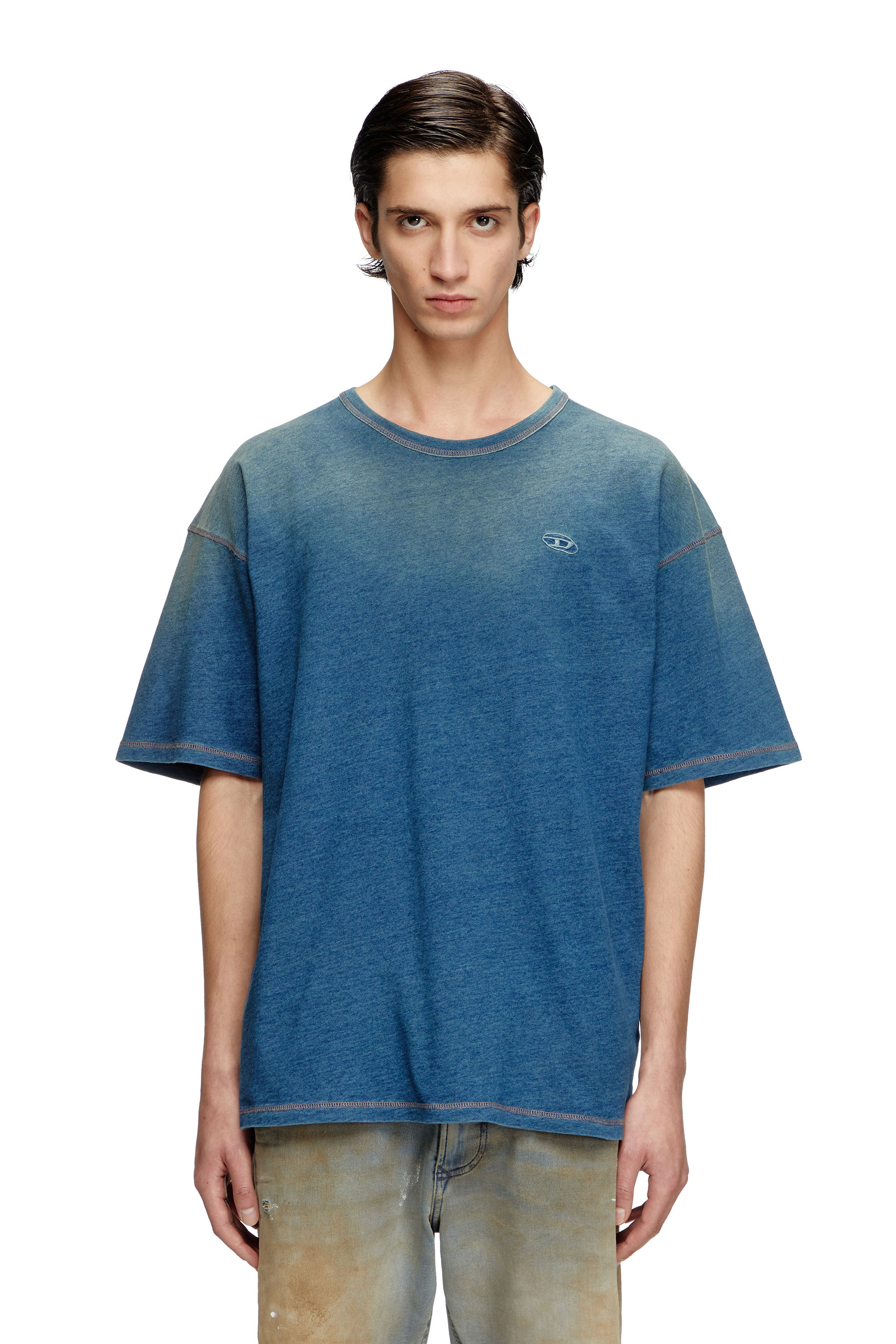 Diesel - T-BOXT-R11, Male's T-shirt with sprayed treatment in ブルー - 1