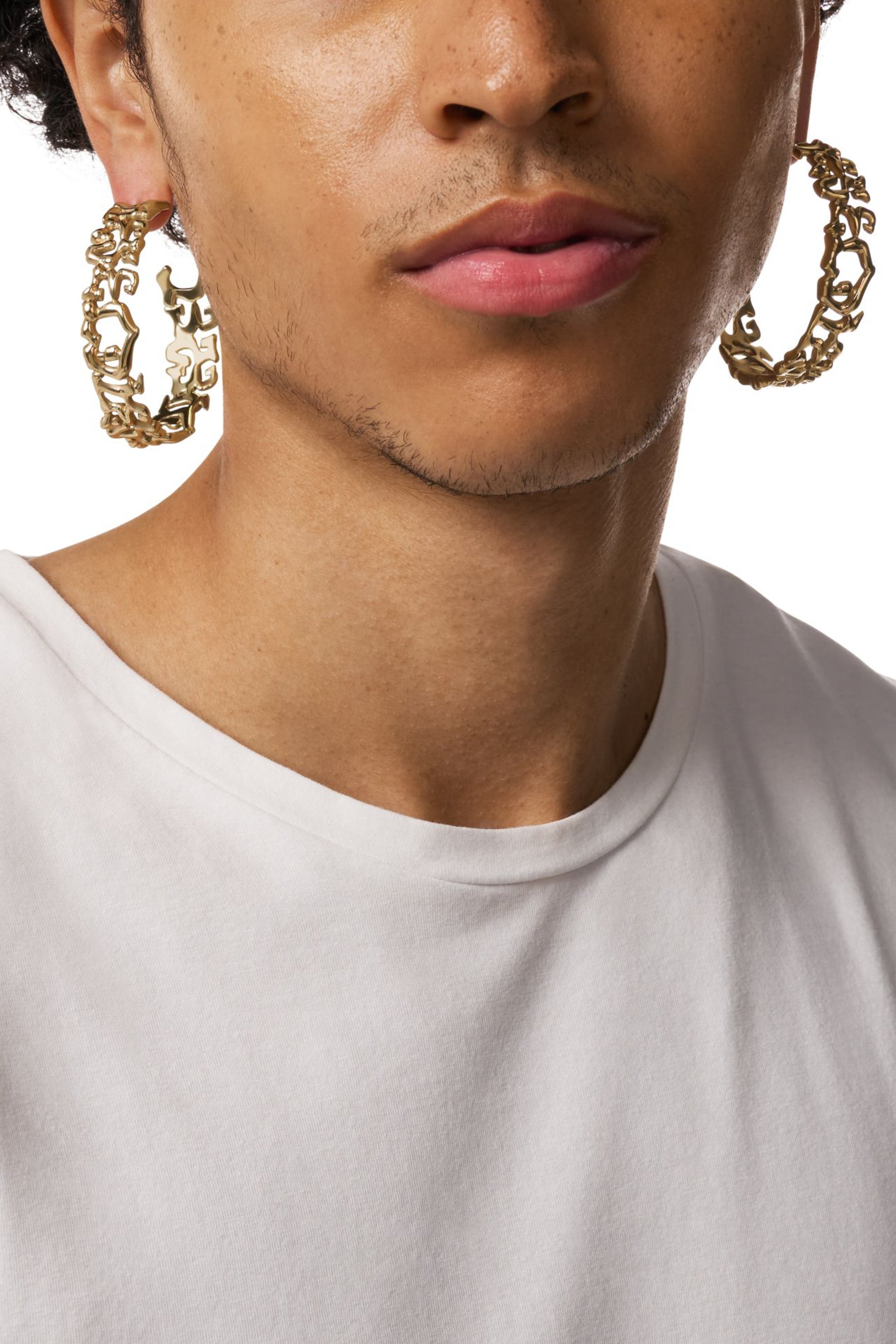 Diesel - DX1656710 JEWELLERY, Unisex's Stainless steel hoop earrings in ゴールド - 4