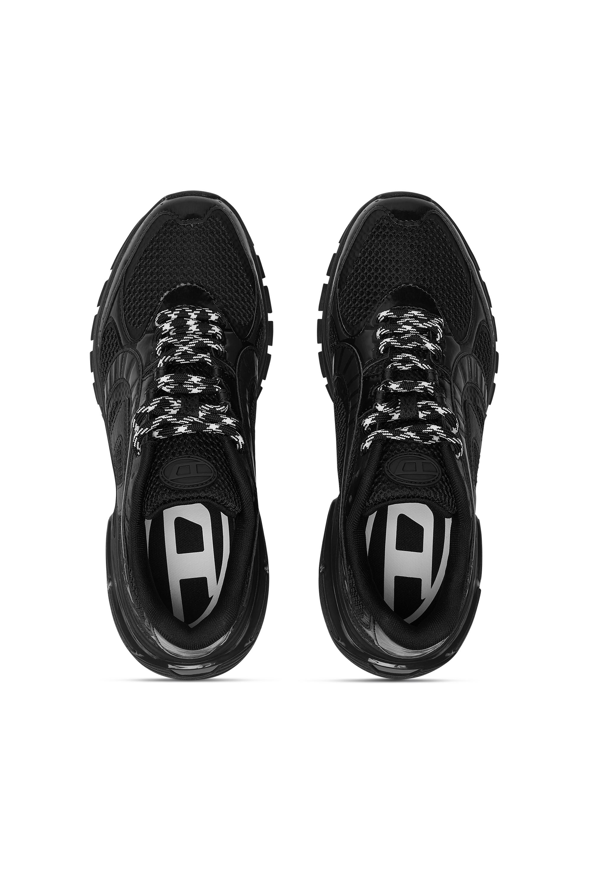 Diesel - S-PRO-V-DENSE LOW W, Female's S-Pro-V-Dense-Monochrome mesh sneakers with Oval D logo in ブラック - 5
