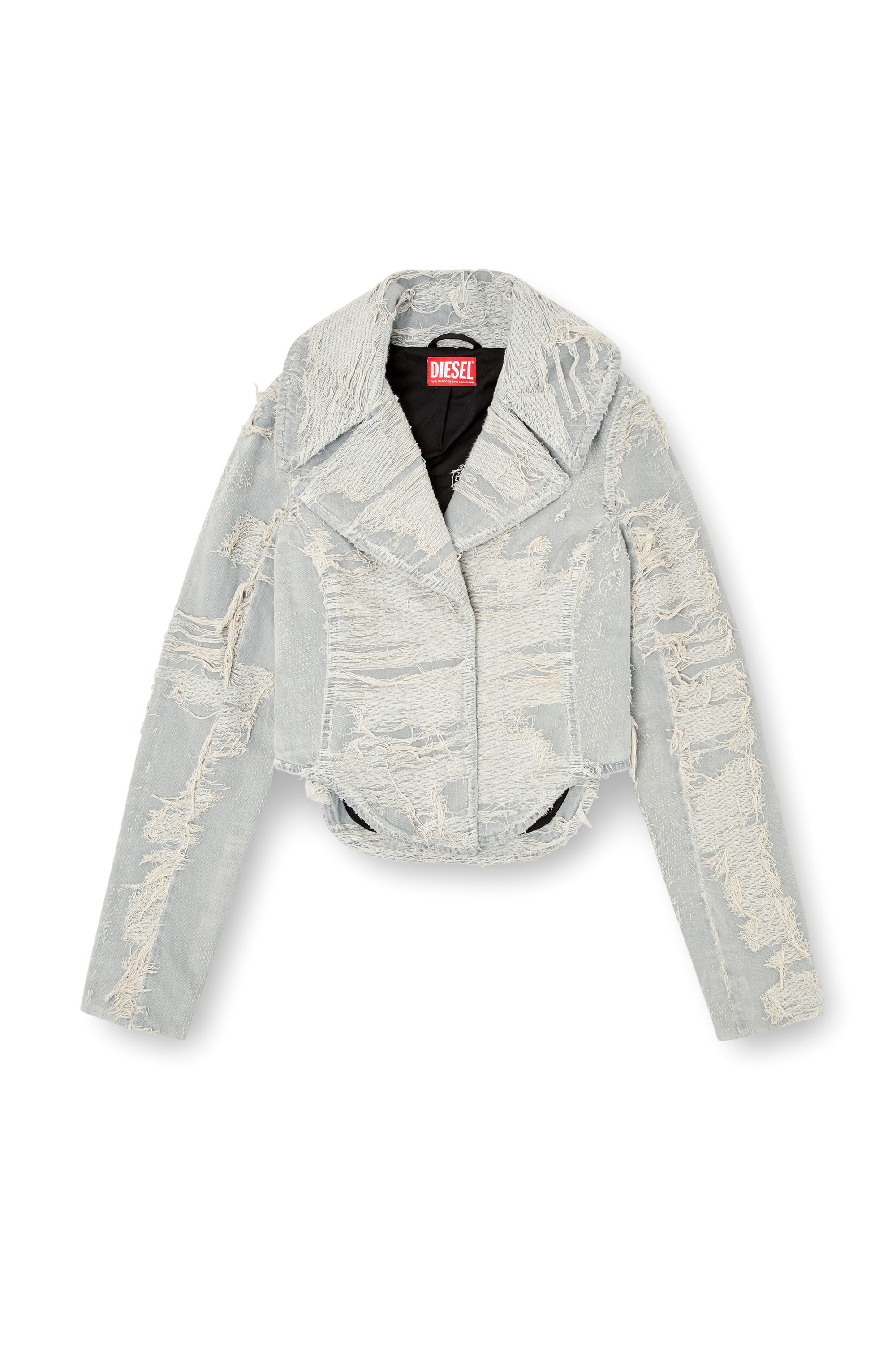 Diesel - DE-ALI-FSG, Female's Jacket in overdyed floating-threads denim in グレー - 2