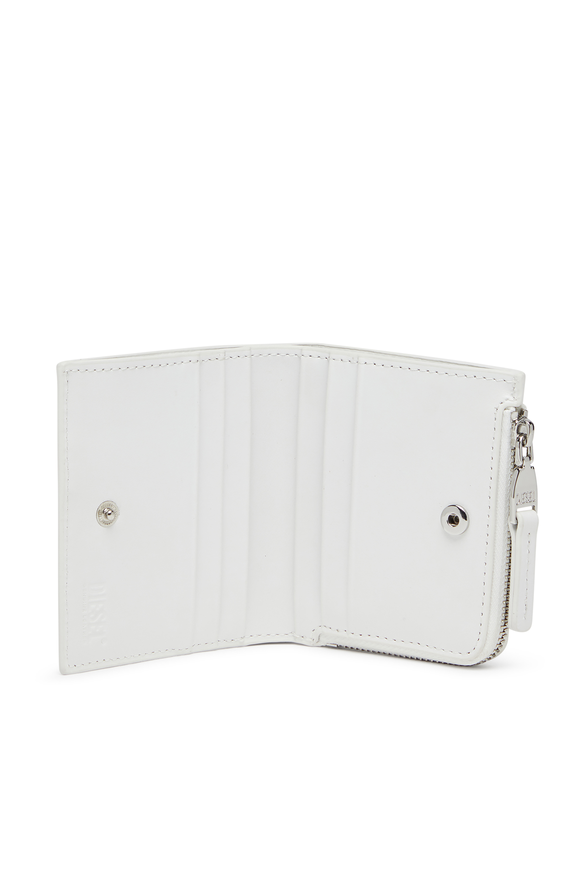 Diesel - 1DR BI FOLD ZIP L, Female's Bi-fold wallet in leather in ホワイト - 3