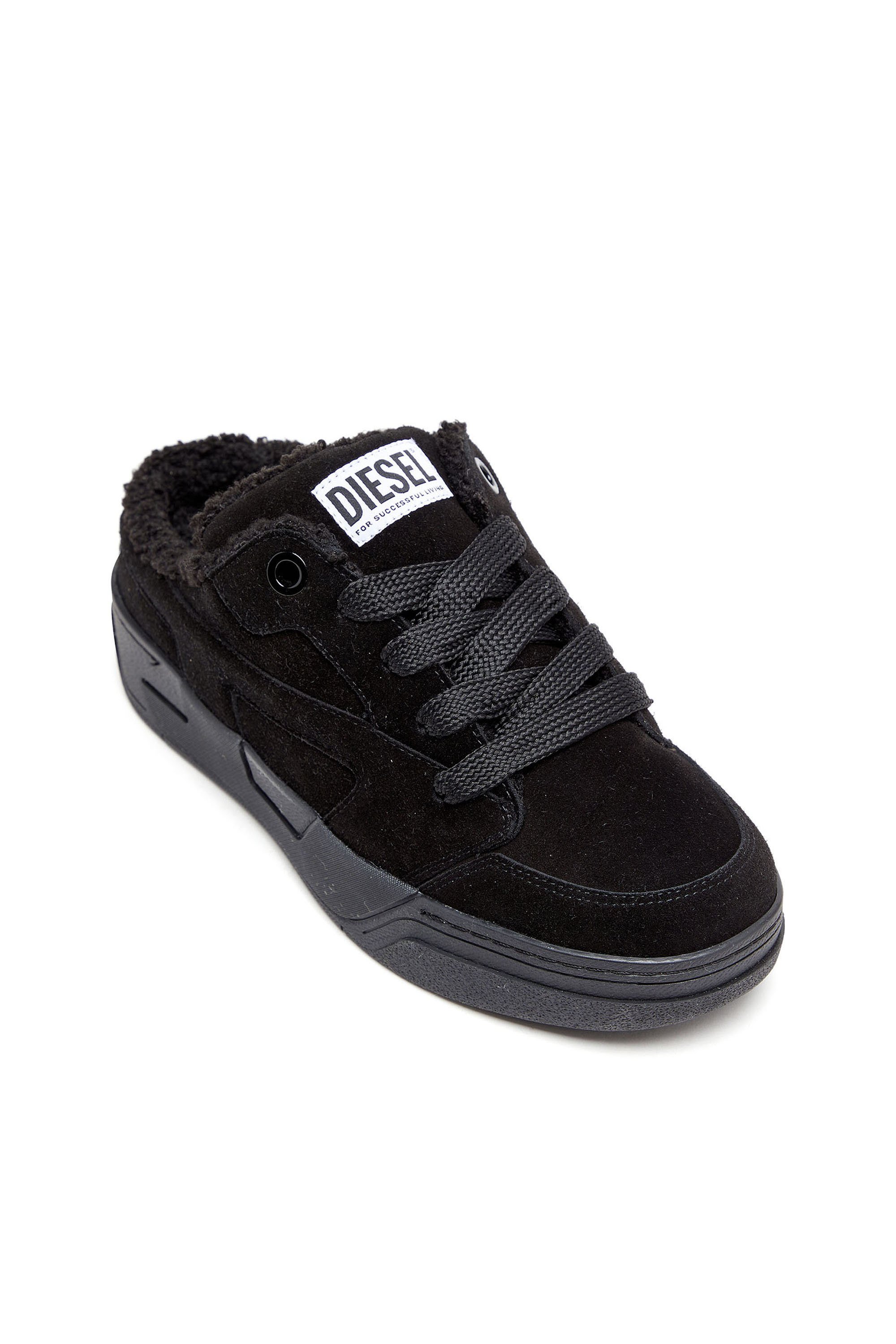 Diesel - S-D-OLLIE MULE W, Female's S-D-Ollie - Sneakers in suede with fluffy lining in ブラック - 6