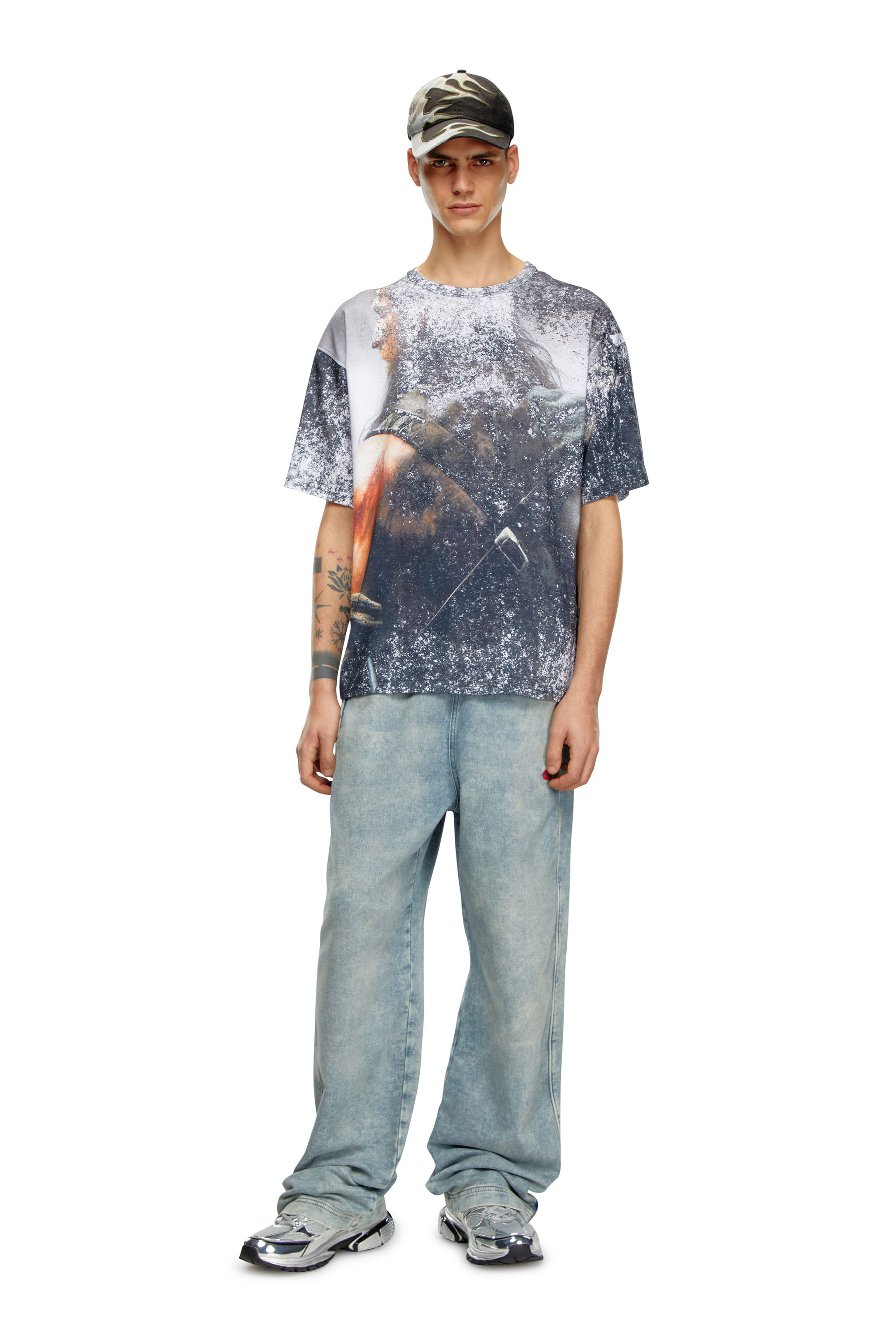 Diesel - T-BOXT-Q21, Male's T-shirt with movie poster print in ブラック - 2