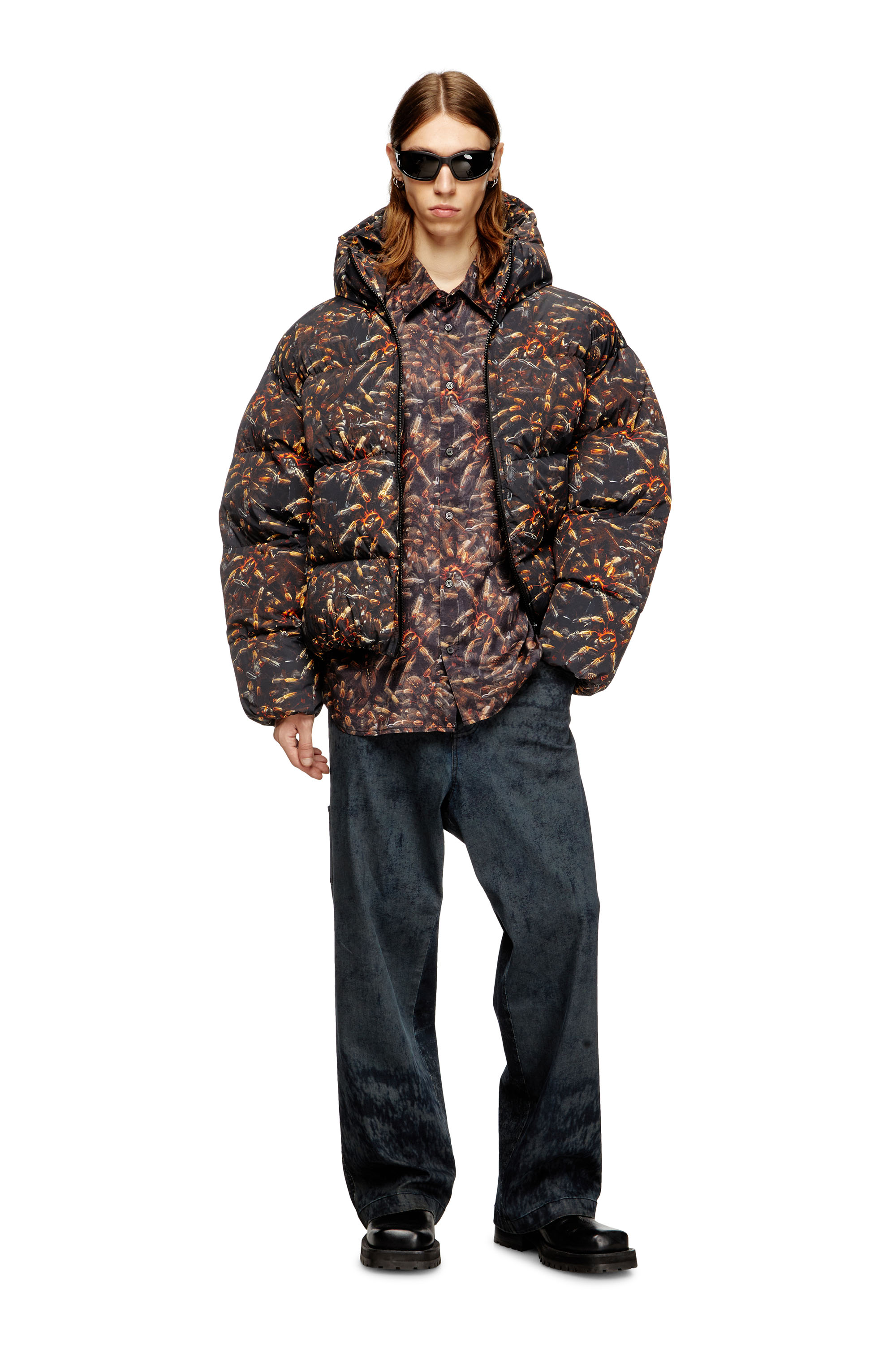 Diesel - S-SIMPLY-SPIDER-PJBK, Male's 長袖シャツ in ブラック/ブラウン - 2