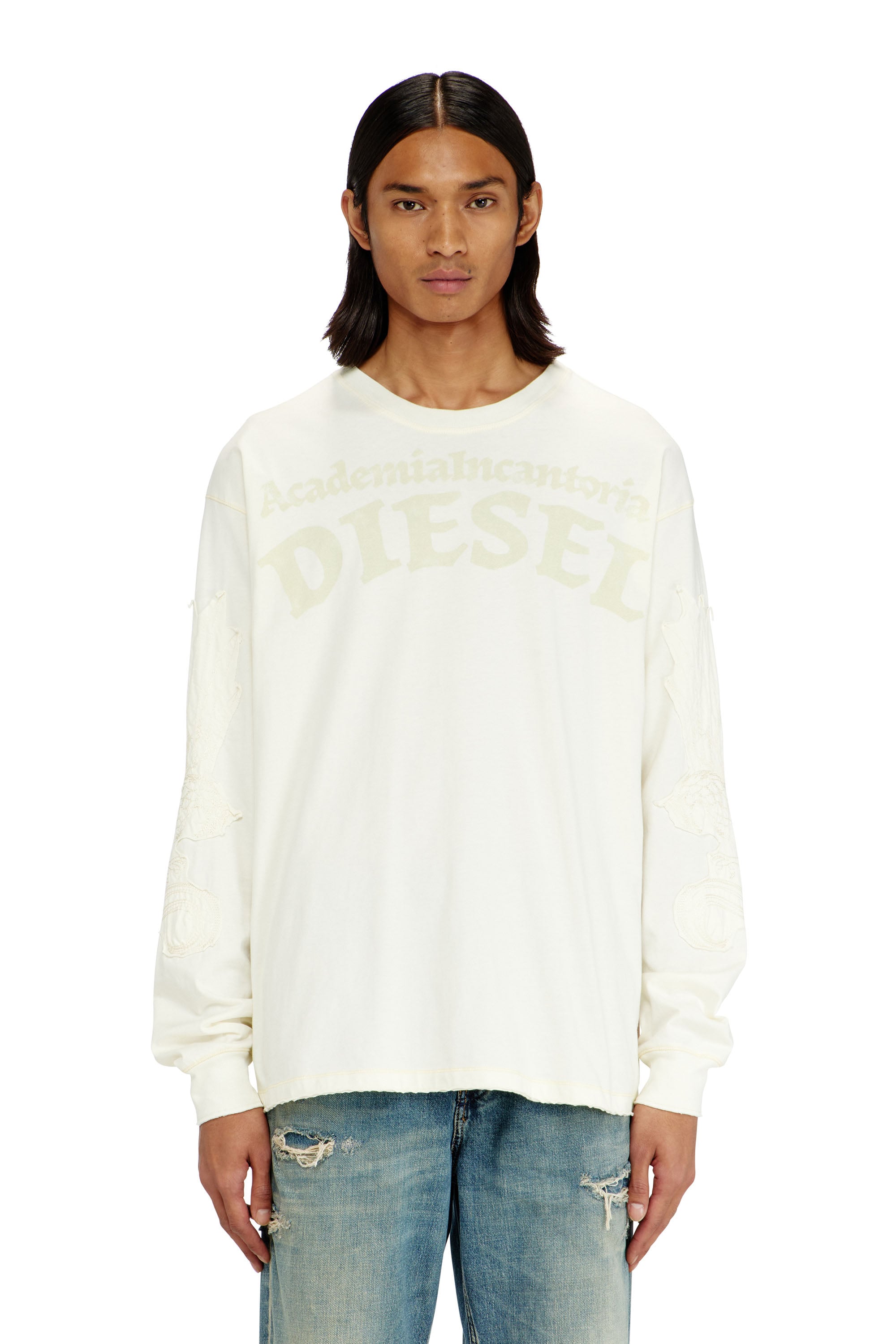 Diesel - T-NORM-LS-AA3, Male's 長袖Tシャツ in ホワイト - 3