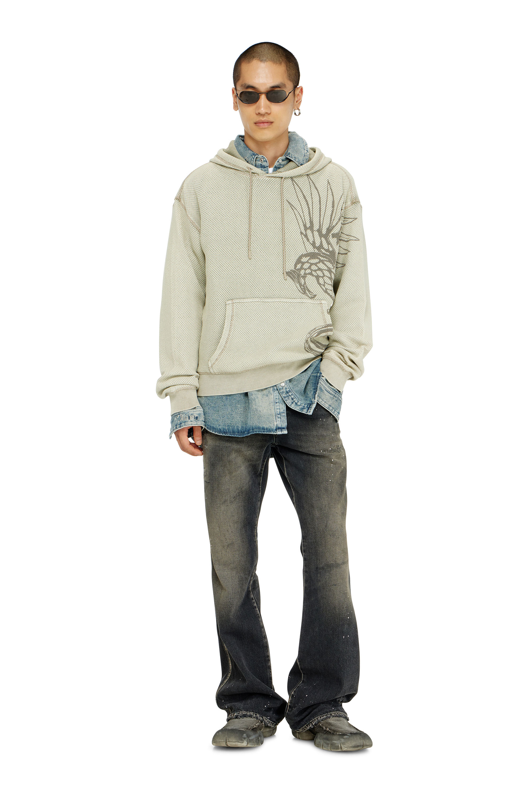 Diesel - S-NORM-HOOD-AA1, Male's プルオーバーパーカー in ベージュ - 2