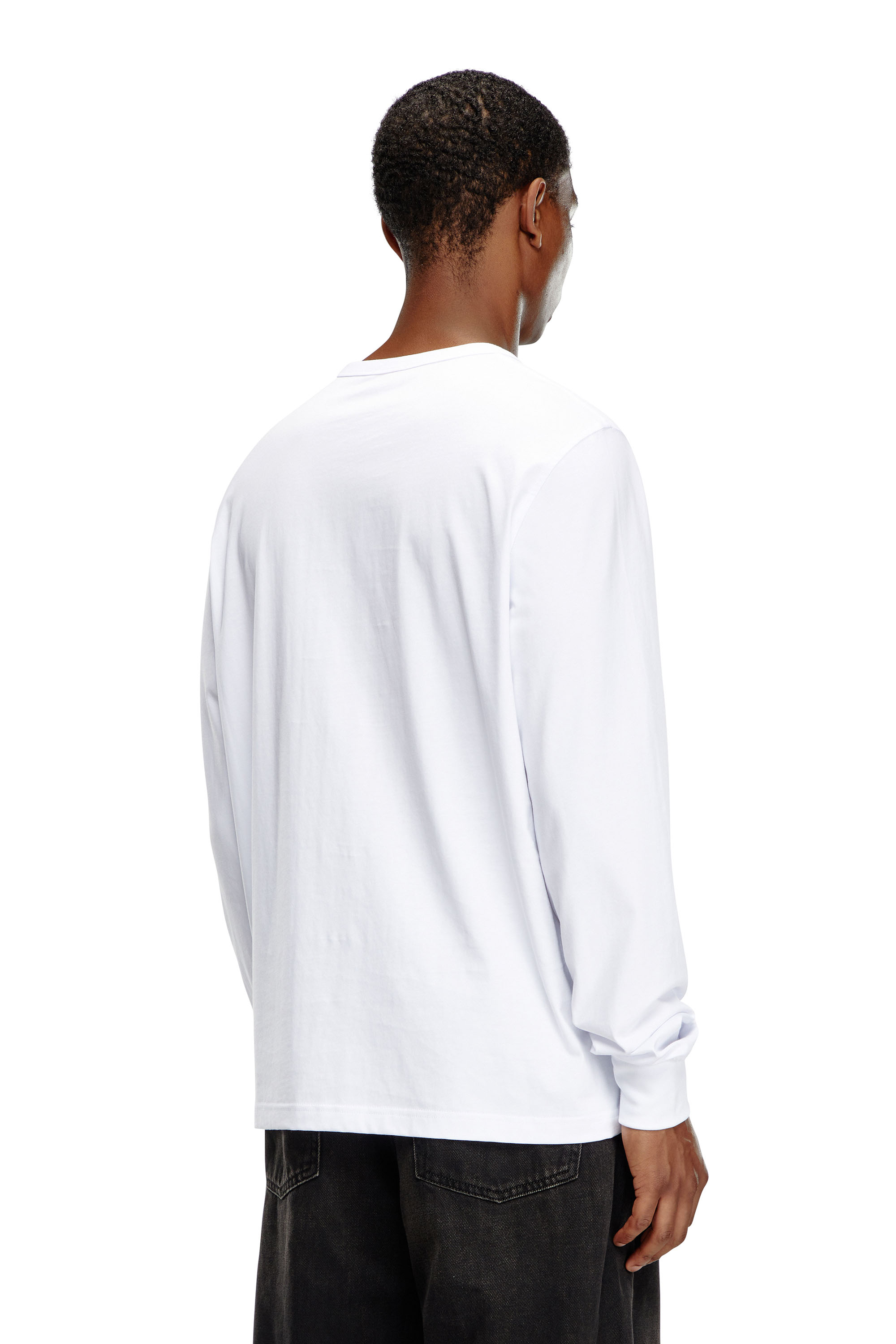 Diesel - T-ADJUST-LS-MICRODIV, Unisex's Long-sleeve T-shirt with micro logo in ホワイト - 4