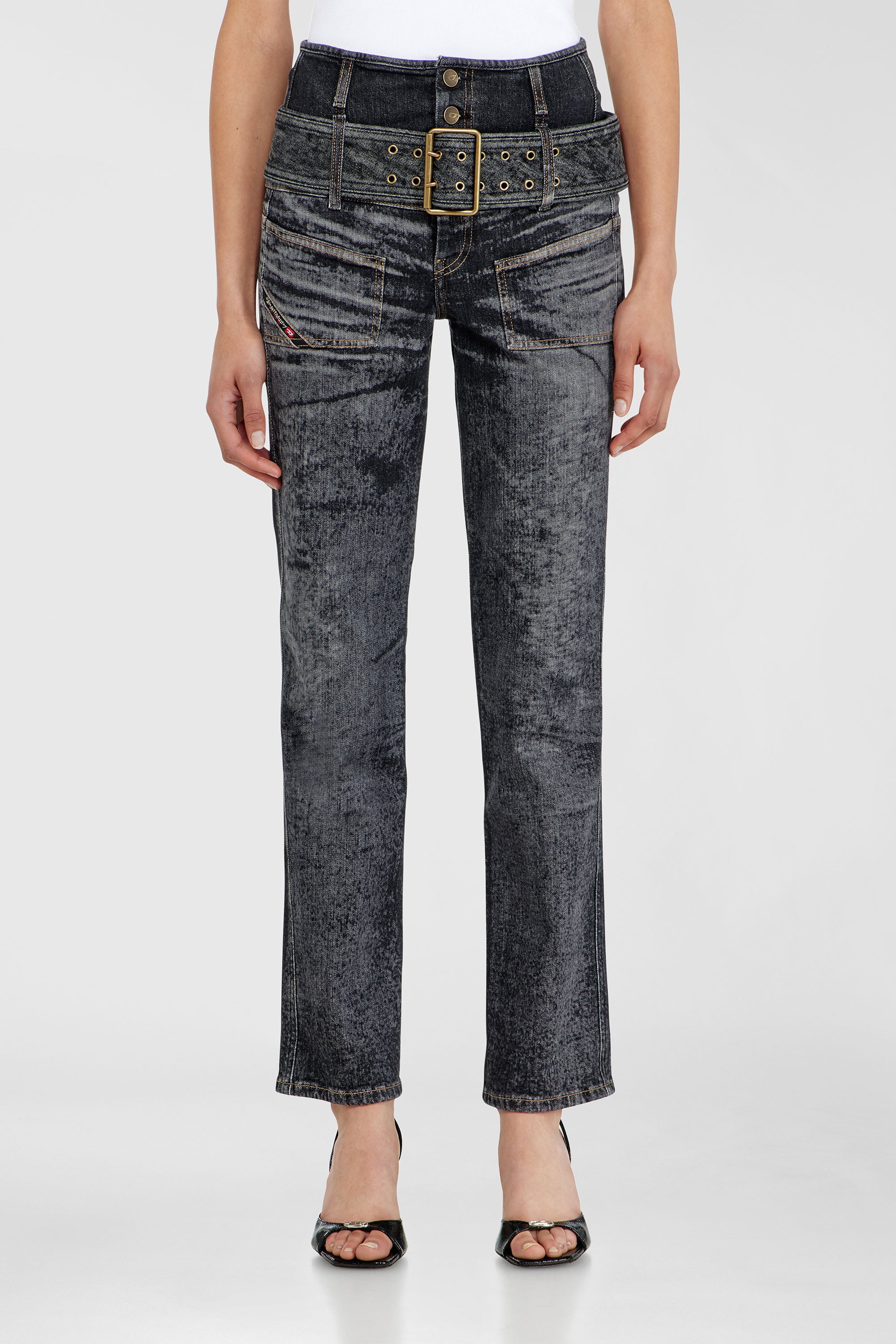 Diesel - Female's Slim Jeans D-Gorina 09Q30, ブラック/ダークグレー - 1