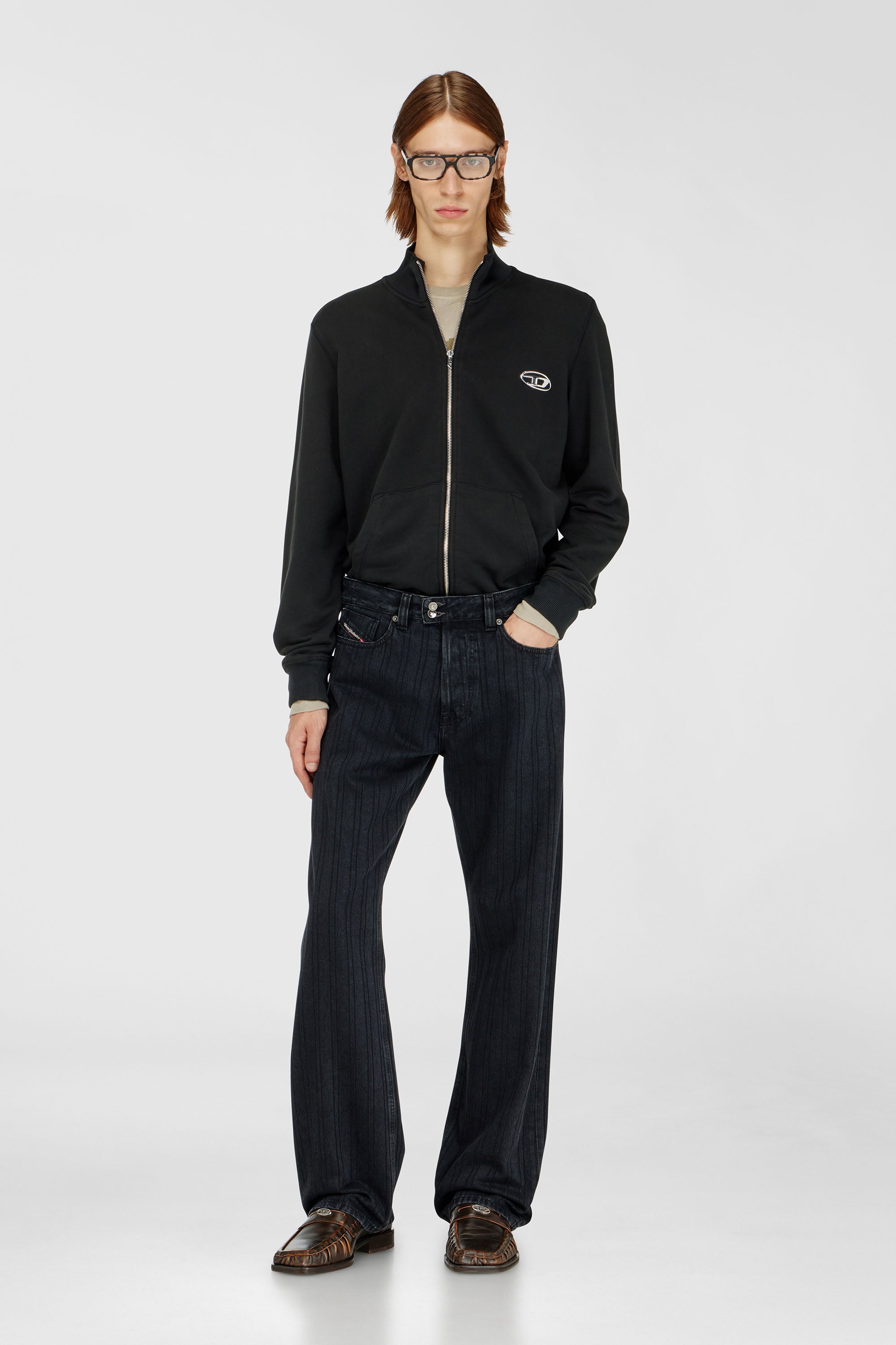 Diesel - S-GINN-ZIP-IOD, Male's ジップアップスウェット in ブラック - 2