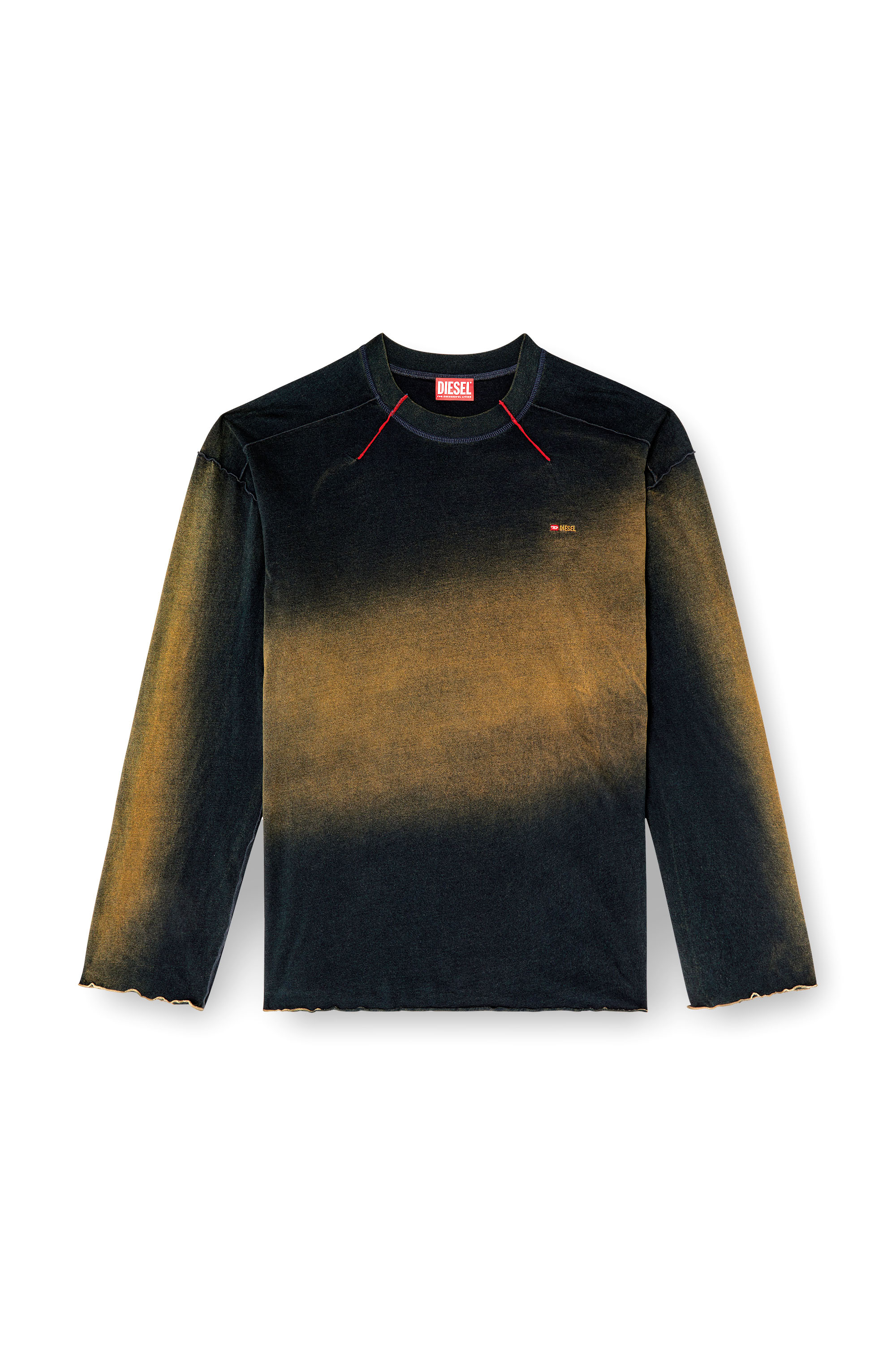 Diesel - T-CRAO-LS, Male's 長袖Tシャツ in ブルー/ブラウン - 2