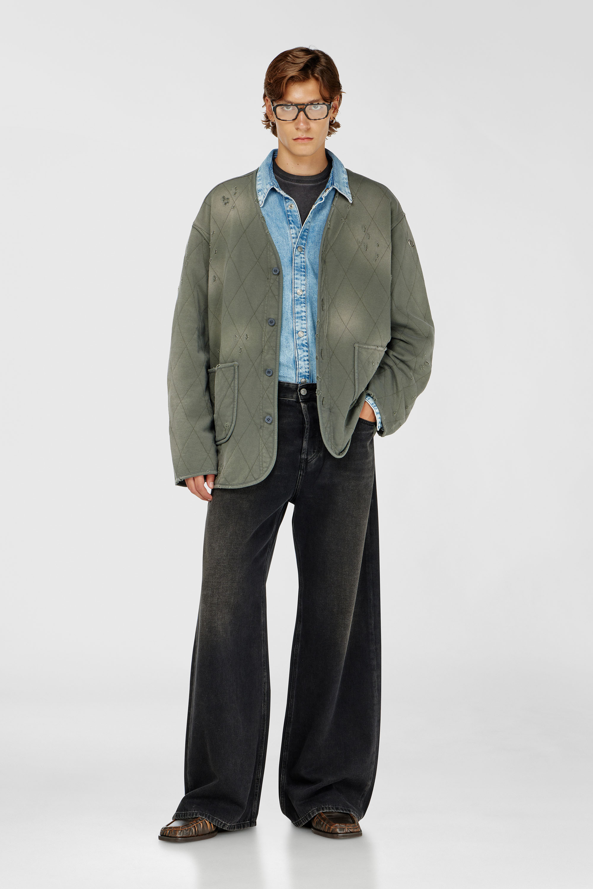 Diesel - Male's Relaxed Jeans D-Rise 09J96, ブラック/ダークグレー - 1