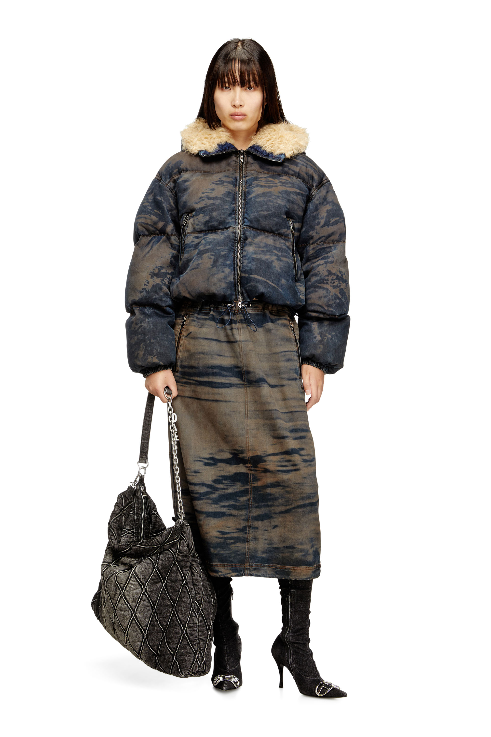 Diesel - O-MIRTOW-DEN, Female's スカート in ブラック/ブラウン - 1