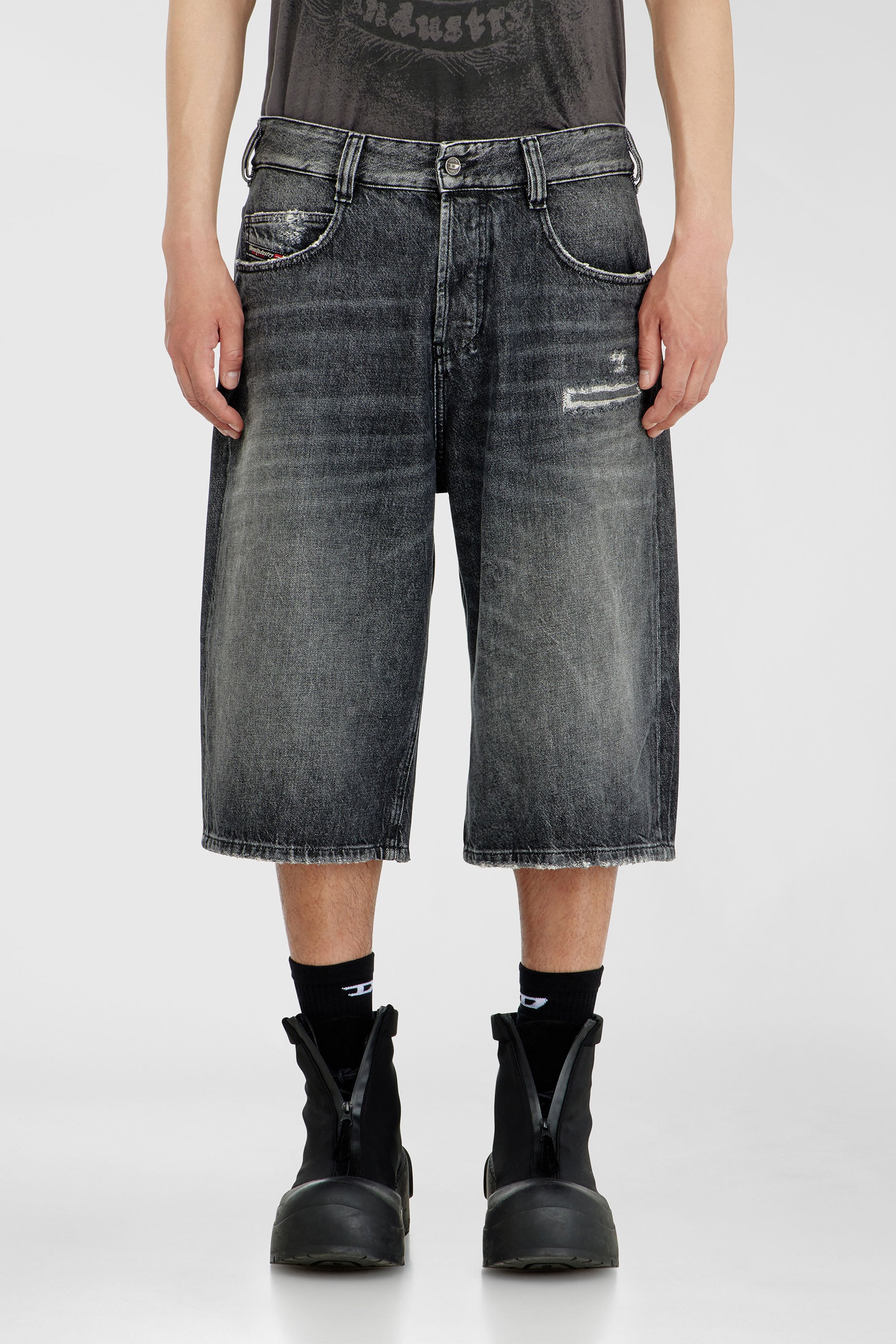 Diesel - D-ENIM-M-SHORT, Unisex's デニムショートパンツ in ダークグレー - 1