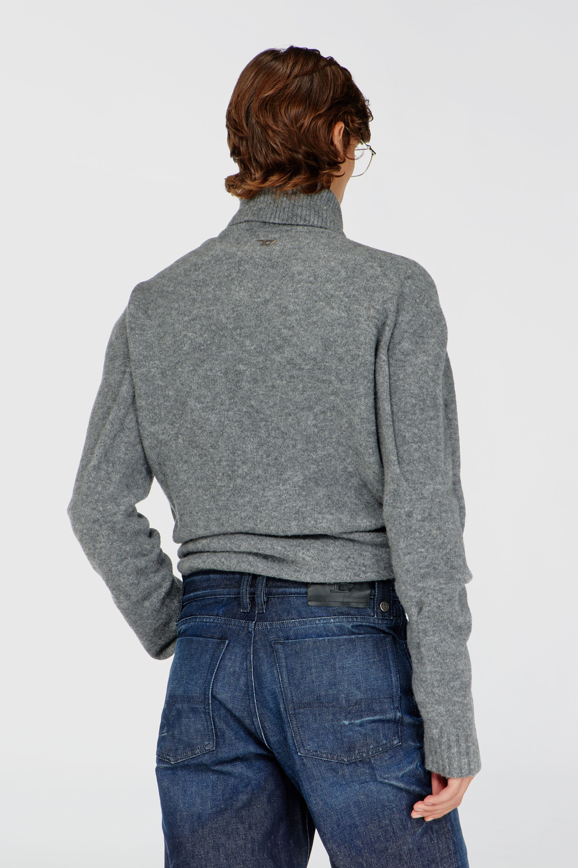 Diesel - K-ANDREW, Male's Button-neck jumper in wrinkled boiled knit in null - 5
