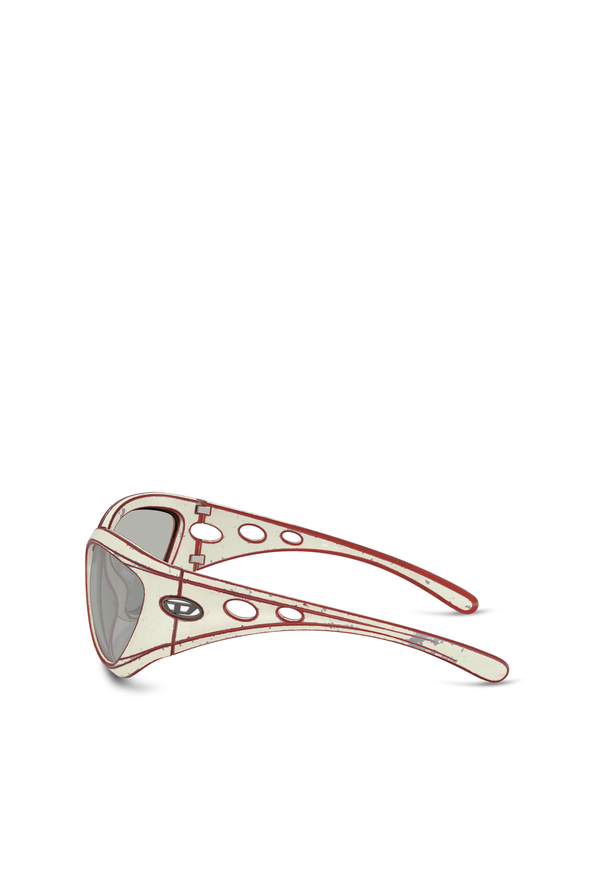 Diesel - 0DL3007U, Unisex's Cat-eye style sunglasses in ホワイト/グレー - 2