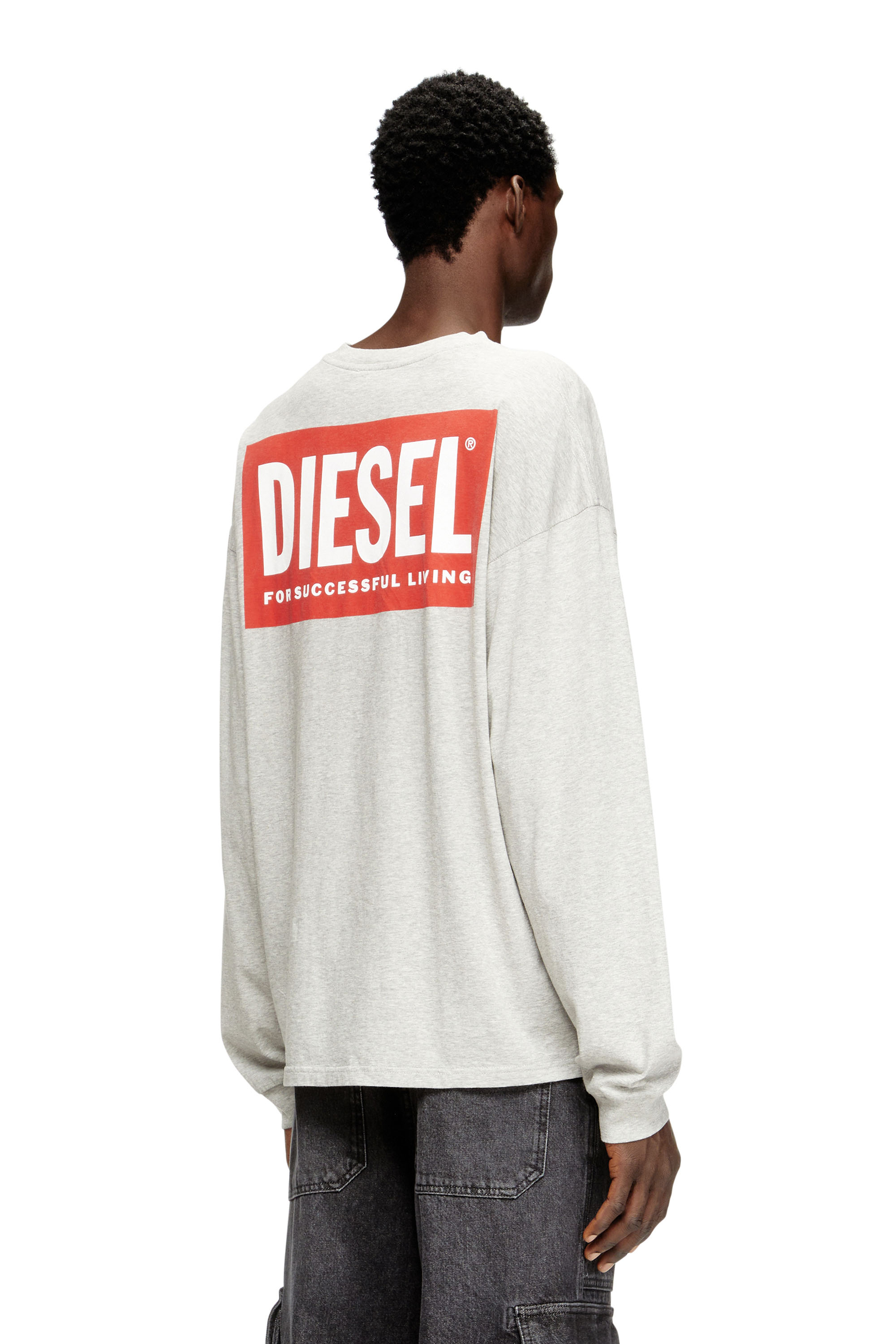 Diesel - T-BOXT-LS-BISK, Male's 長袖Tシャツ in ライトグレー - 4