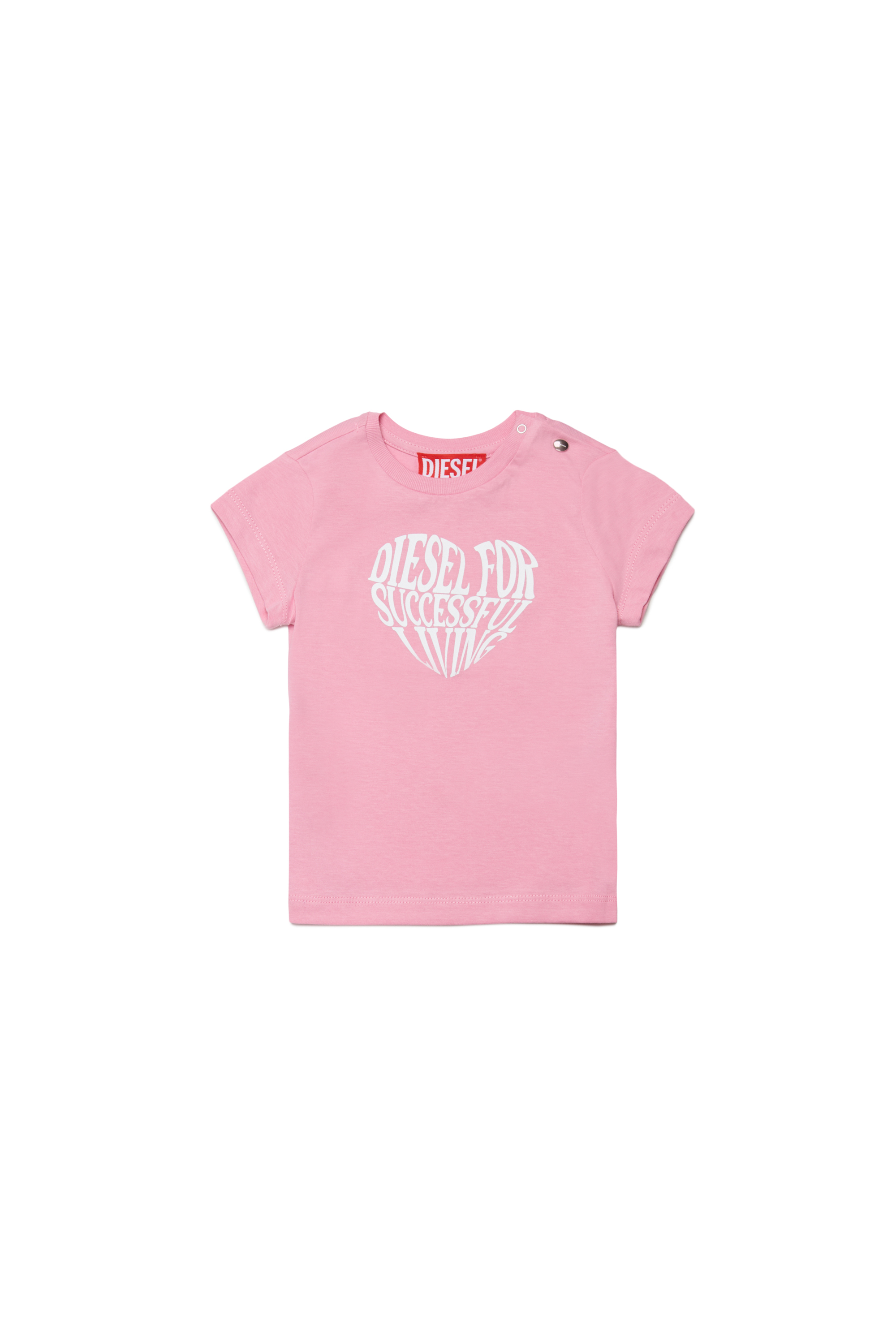 Diesel - TVAVYB, Female's Tシャツ in ピンク / ホワイト - 1