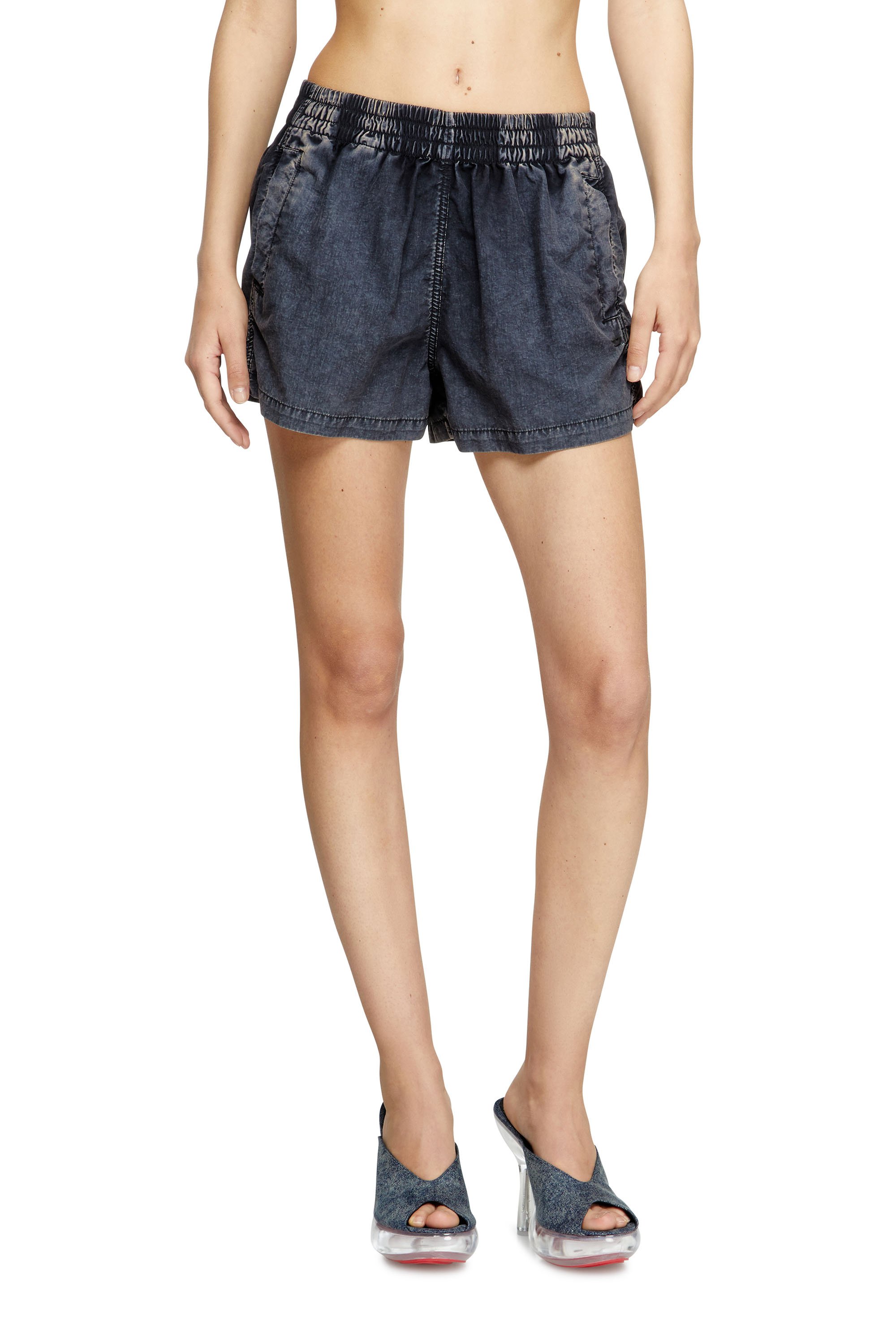 Diesel - S-OUND, Female's Boxer shorts in treated Taslan in ダークブルー - 1