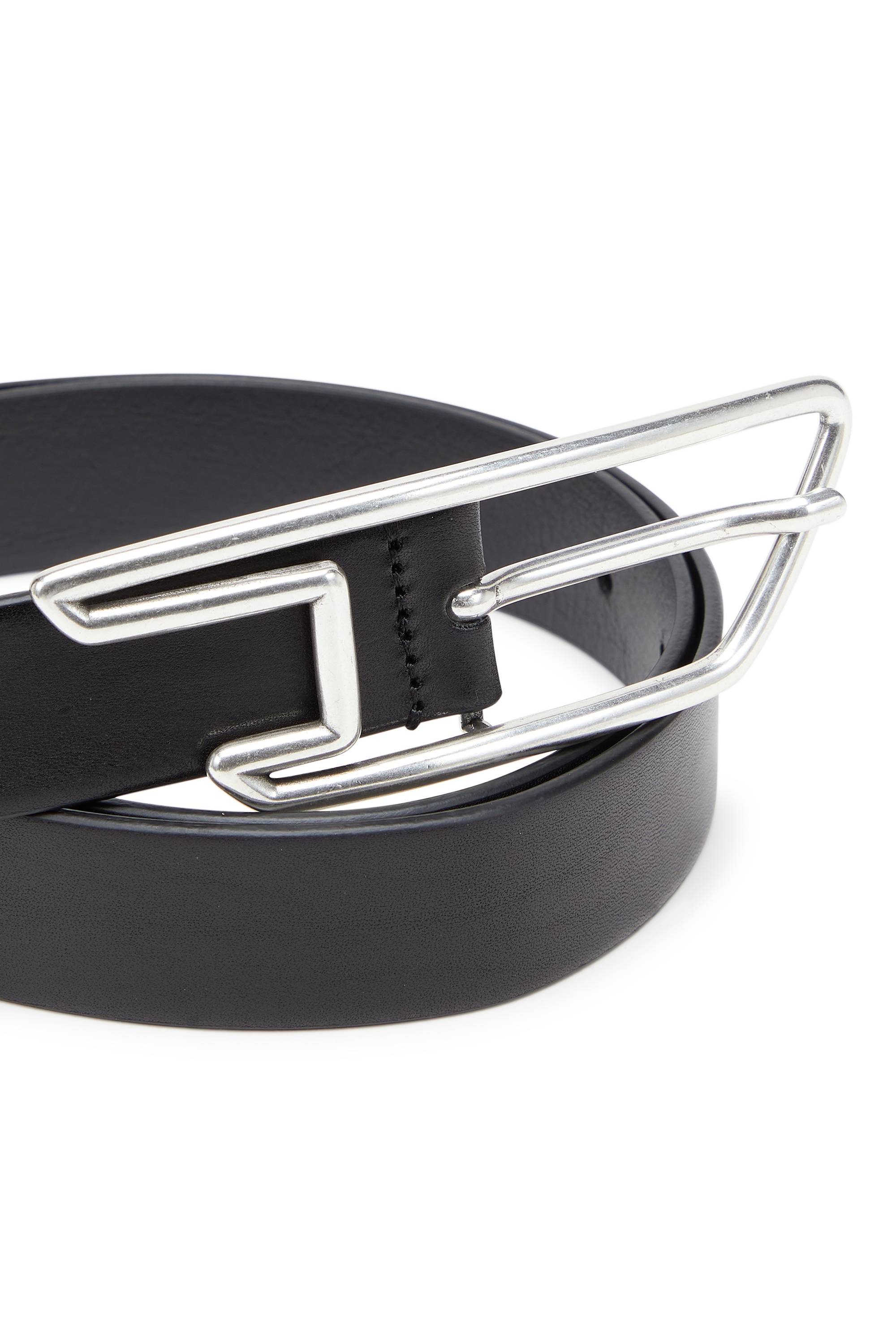 Diesel - B-D LINE 30, Unisex's 3cm leather belt with D-logo buckle in ブラック - 2