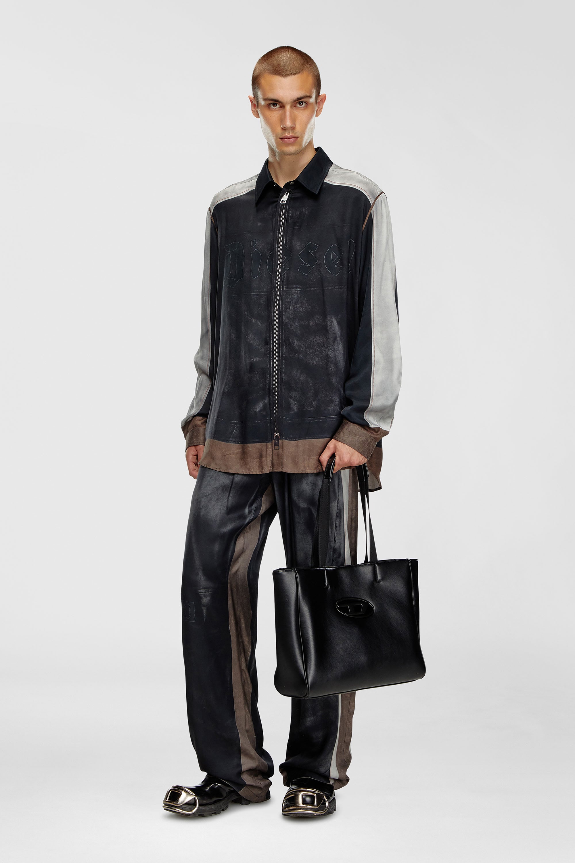Diesel - HOLI-D SHOPPER EW, Unisex's Holi-D-Square shopper in bonded neoprene in ブラック - 2