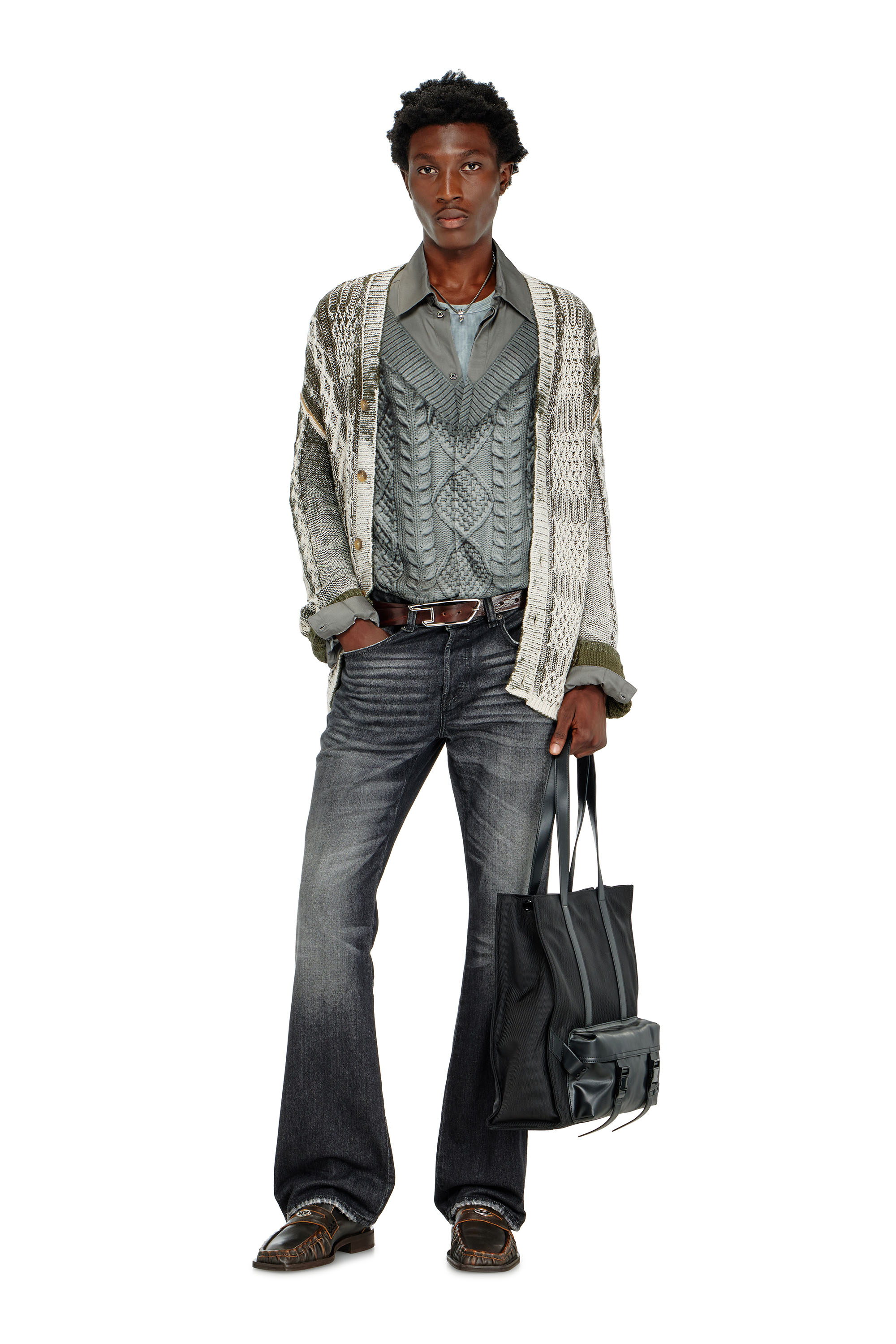 Diesel - S-SIMPLY-EFBN, Male's シャツ in グレー - 2