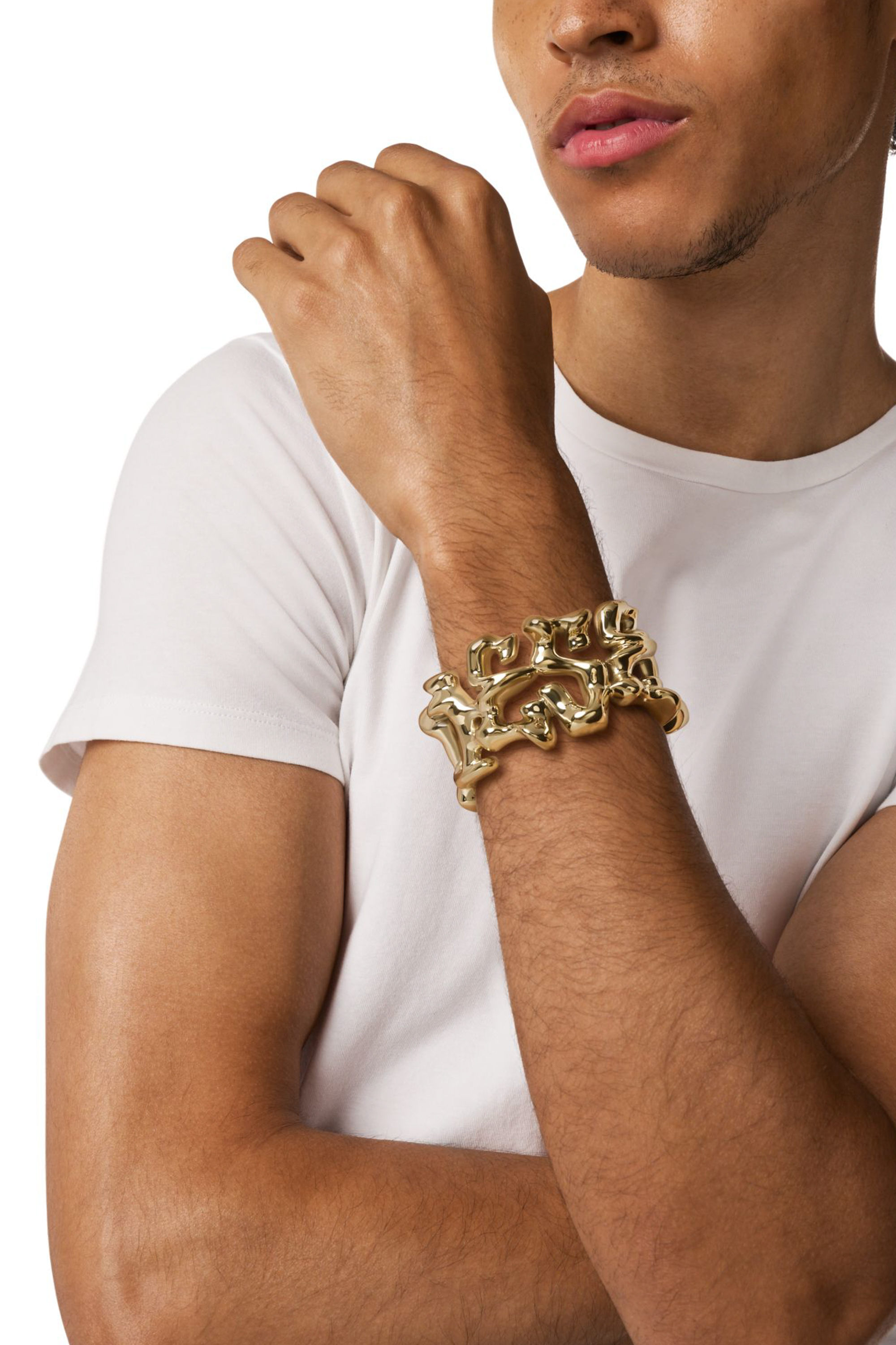 Diesel - DX1660710 JEWELLERY, Unisex's Stainless steel cuff bracelet in ゴールド - 4