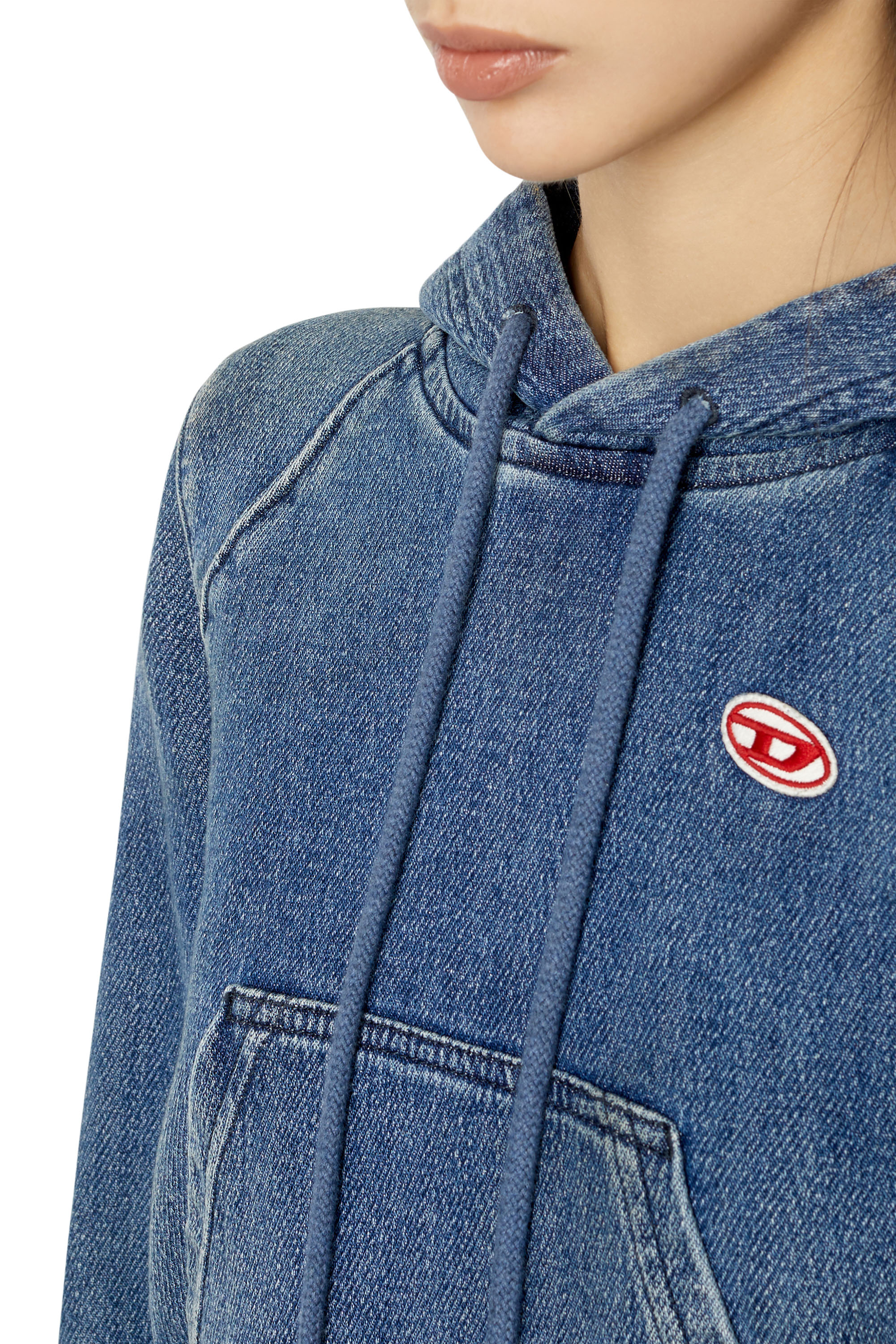 Diesel - D-ANGY TRACK DENIM HOODIE, ダークブルー - Image 3