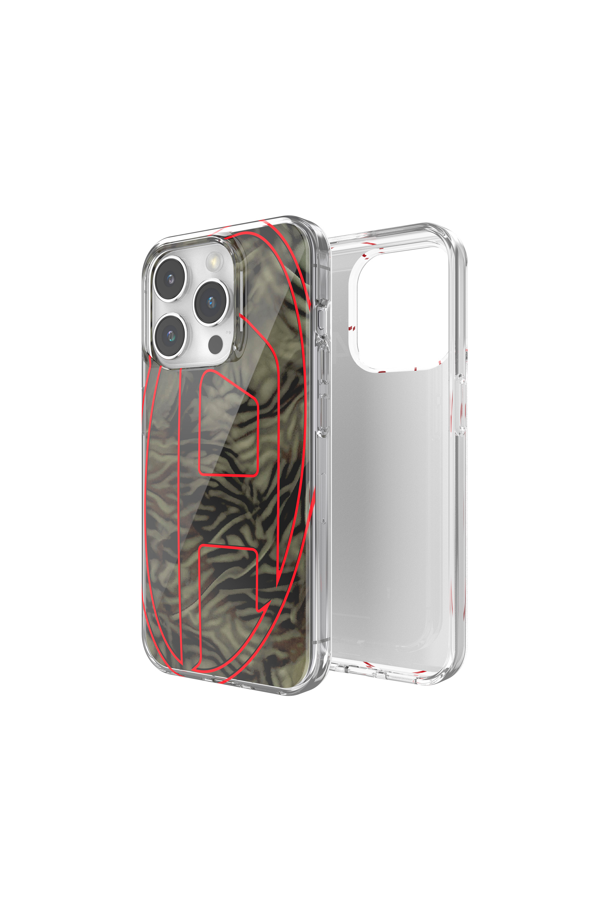 Diesel - 60052 AOP CASE, Unisex's iPhone 15 Pro in レッド/グリーン - 1