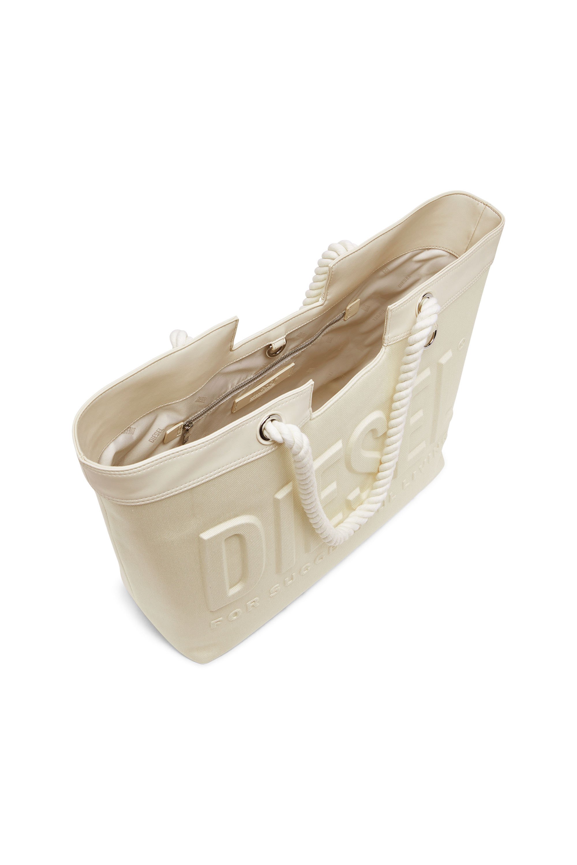 Diesel - DSL 3D SHOPPER EW, Female's Dsl 3D-Shopping bag in Cordura twill in クリーム - 4