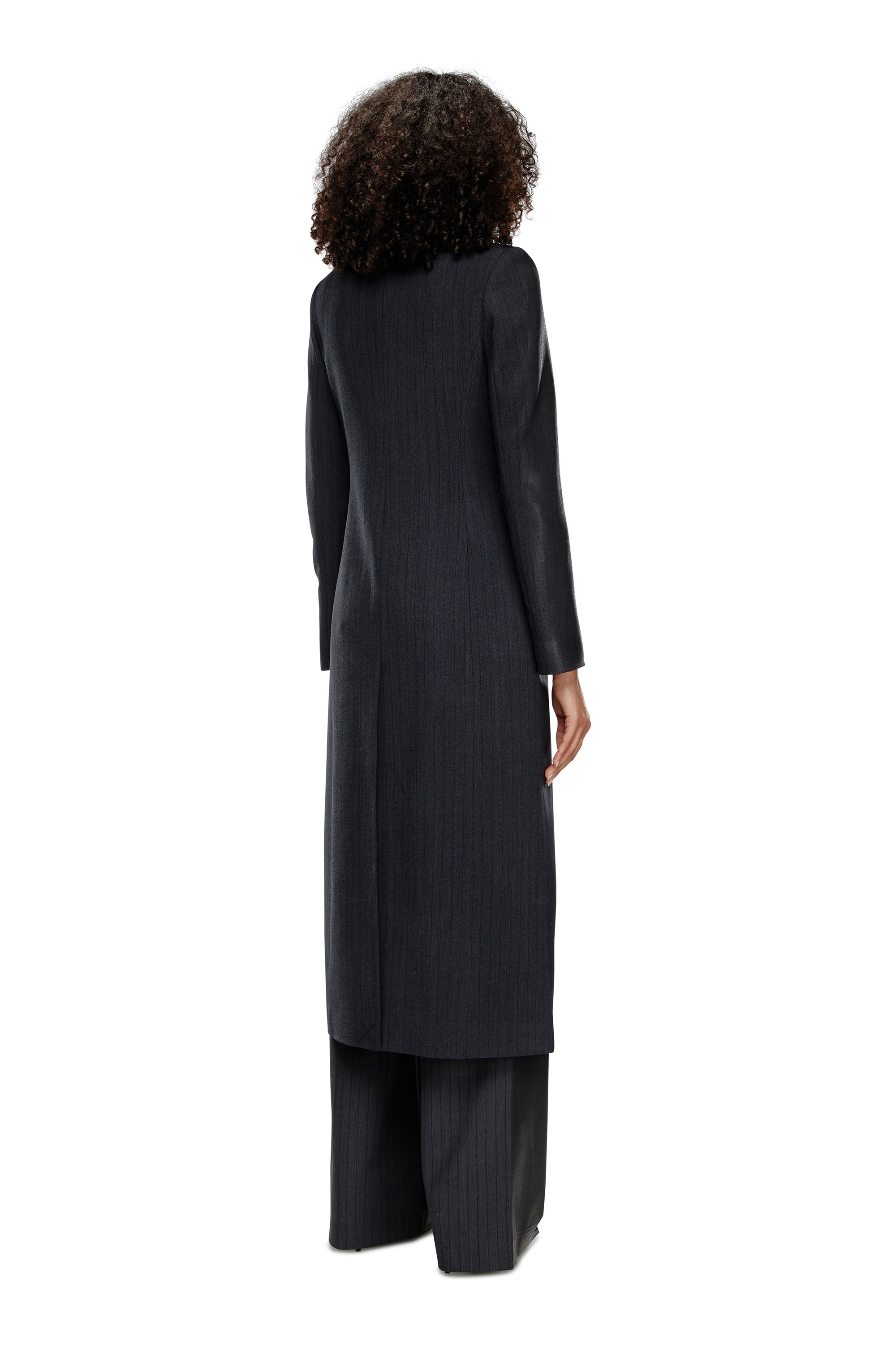 Diesel - G-LAMOUR, Female's Pinstripe jacket with coated front in ブラック - 5
