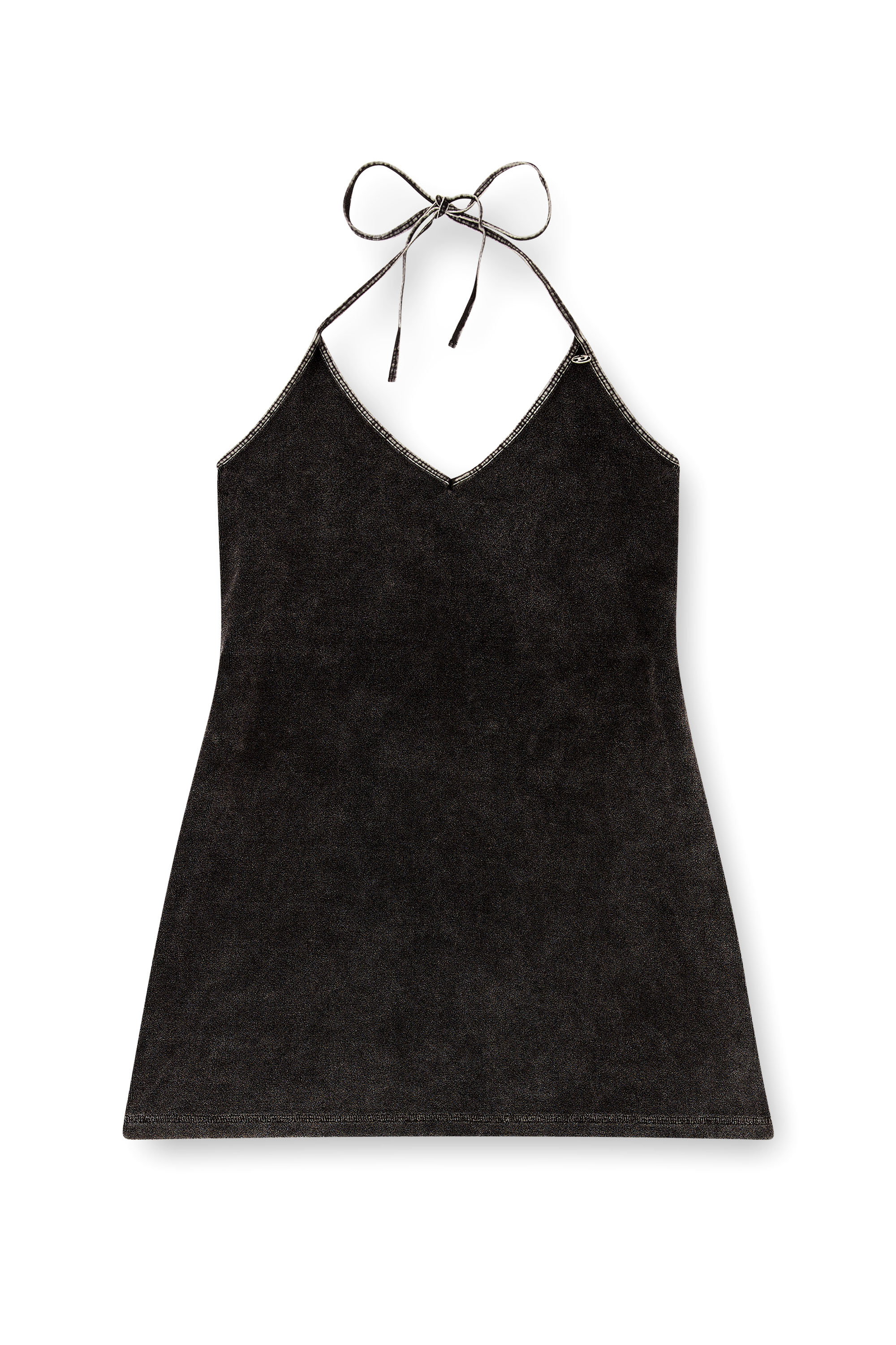 Diesel - MILVA-DNM, Female's Mini dress in treated towelling fabric in ダークグレー - 3
