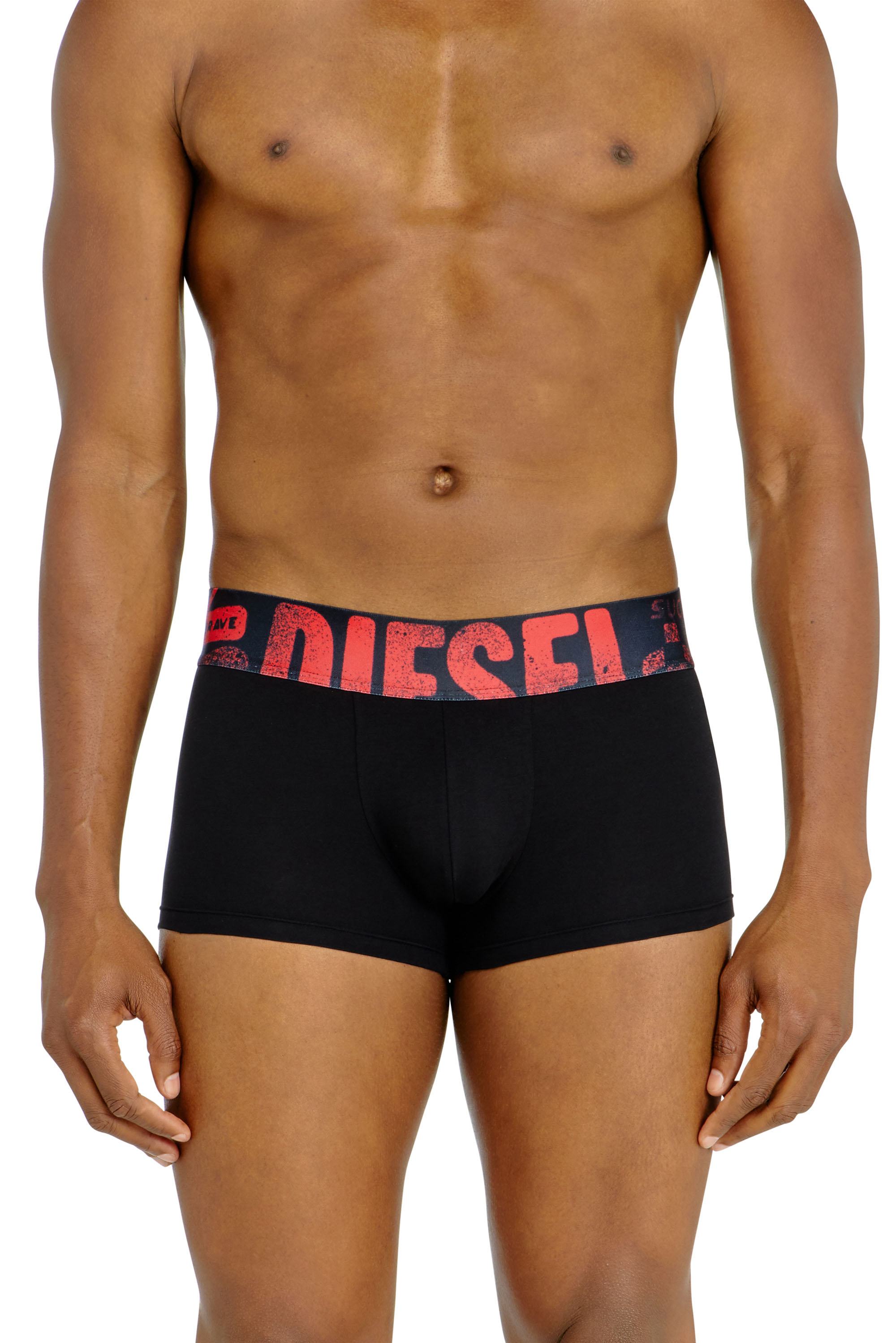 Diesel - DAMIEN-D-POP-55, Male's ボクサーパンツ in ブラック/レッド - 1