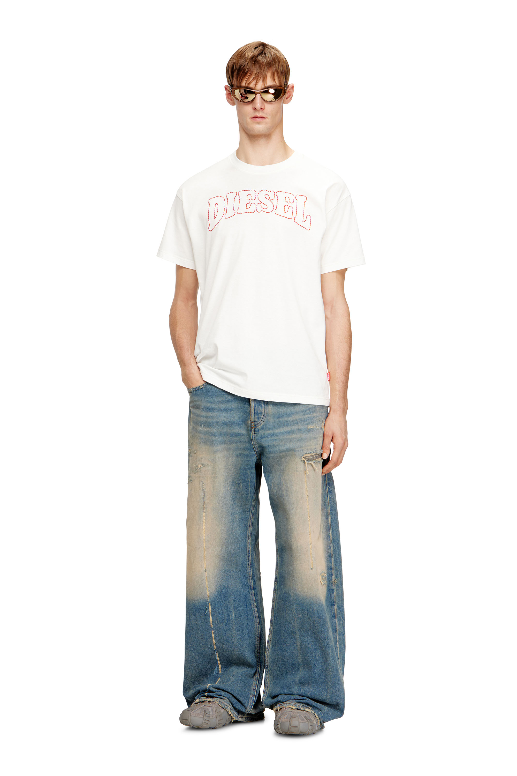 Diesel - T-NORM-V10, Male's Tシャツ in ホワイト - 2