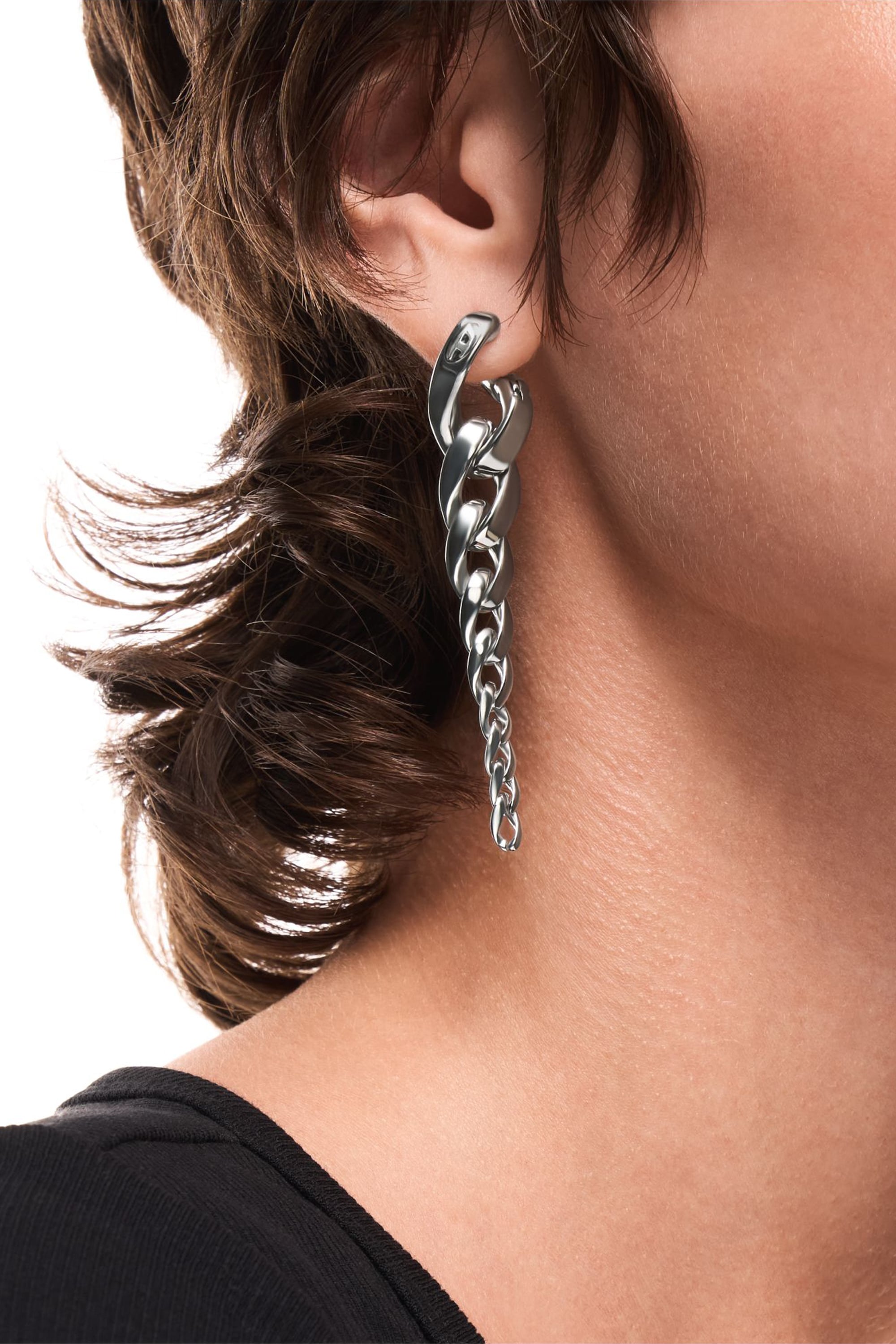 Diesel - DX1719040, Unisex's Stainless Steel Drop Earrings in シルバー - 3