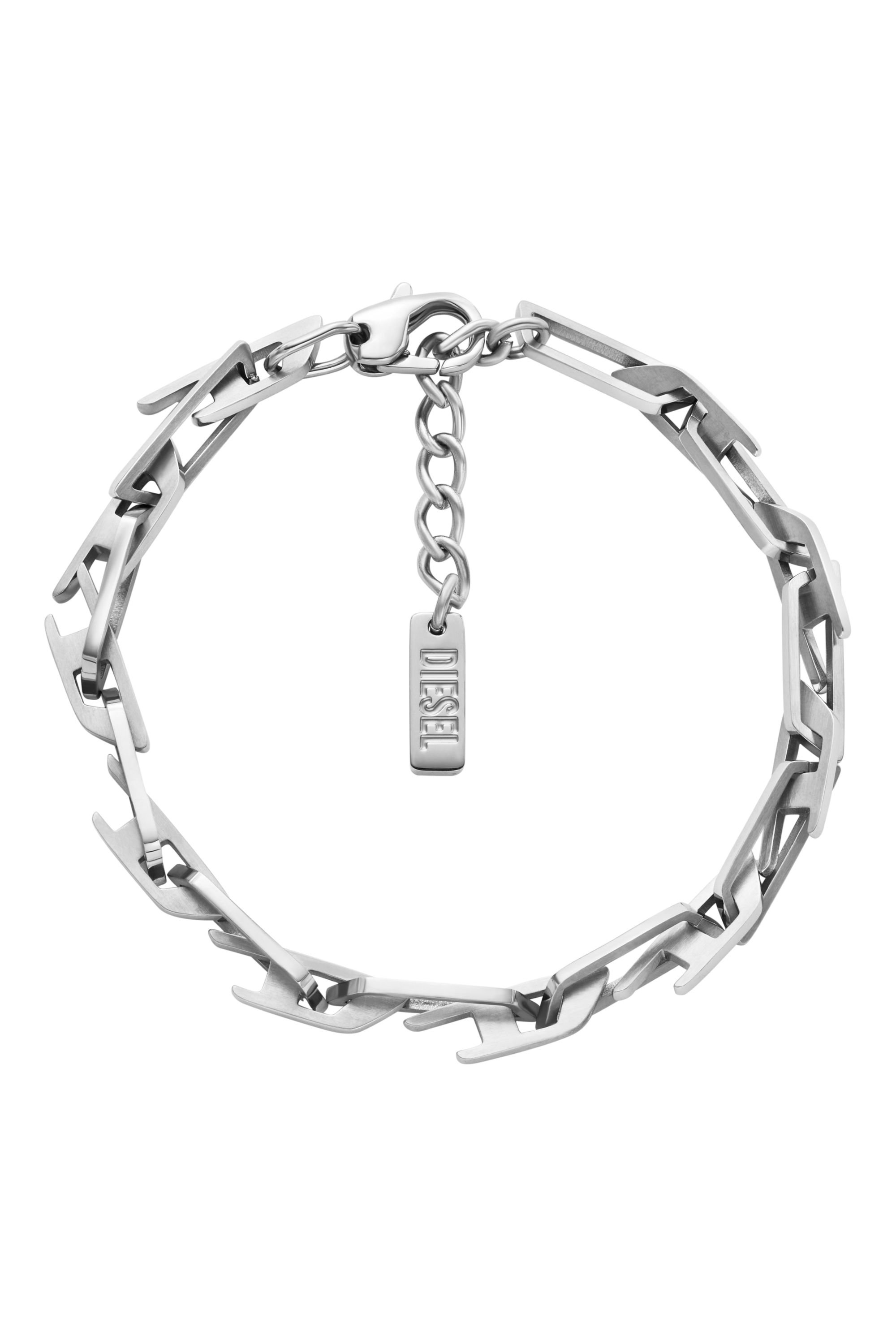 Diesel - DX1536040, Unisex's Stainless Steel Interlocking D Logo Chain Bracelet in シルバー - 1