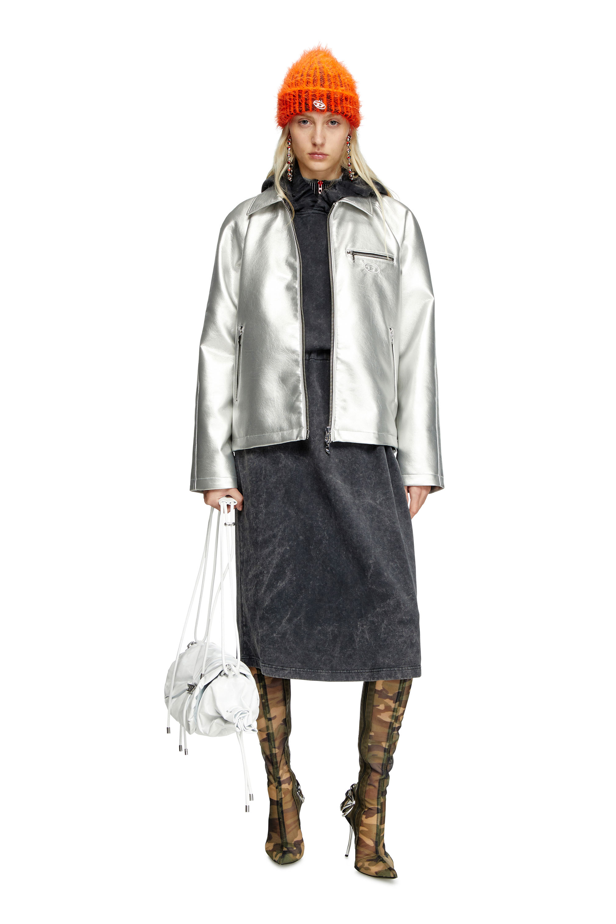 Diesel - J-THOME, Unisex's Metallic coach jacket in シルバー - 8