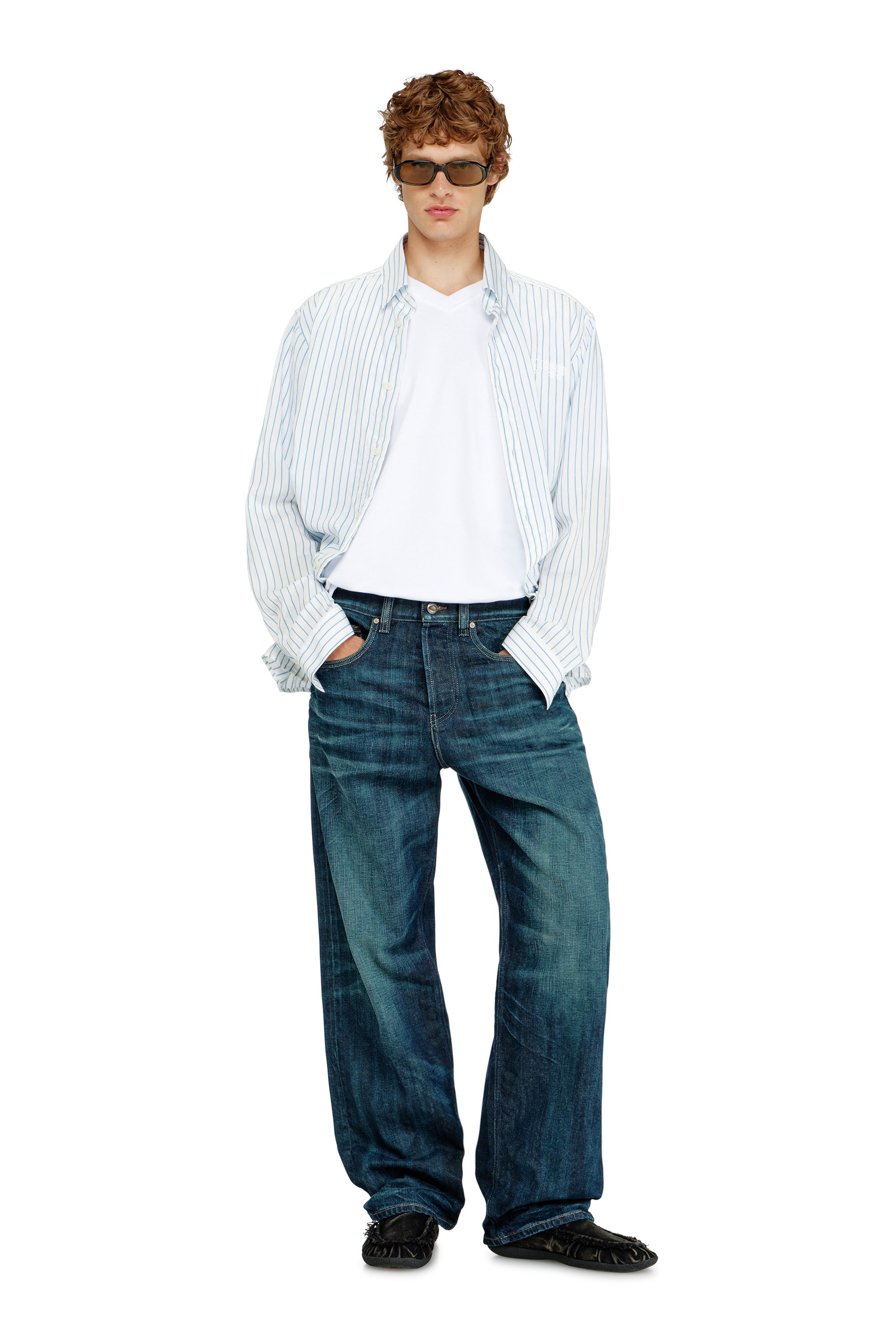 Diesel - Male's Relaxed Jeans 2001 D-Macro 09Q04, ダークブルー - 2